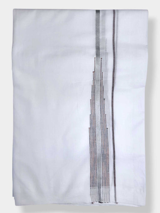 Pure White Cotton Men's Double Dhoti