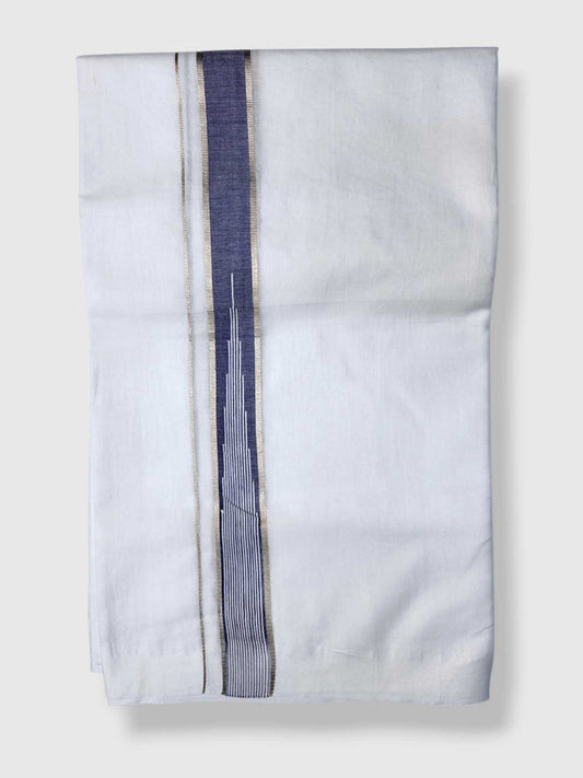 Pure White Cotton Men's Double Dhoti