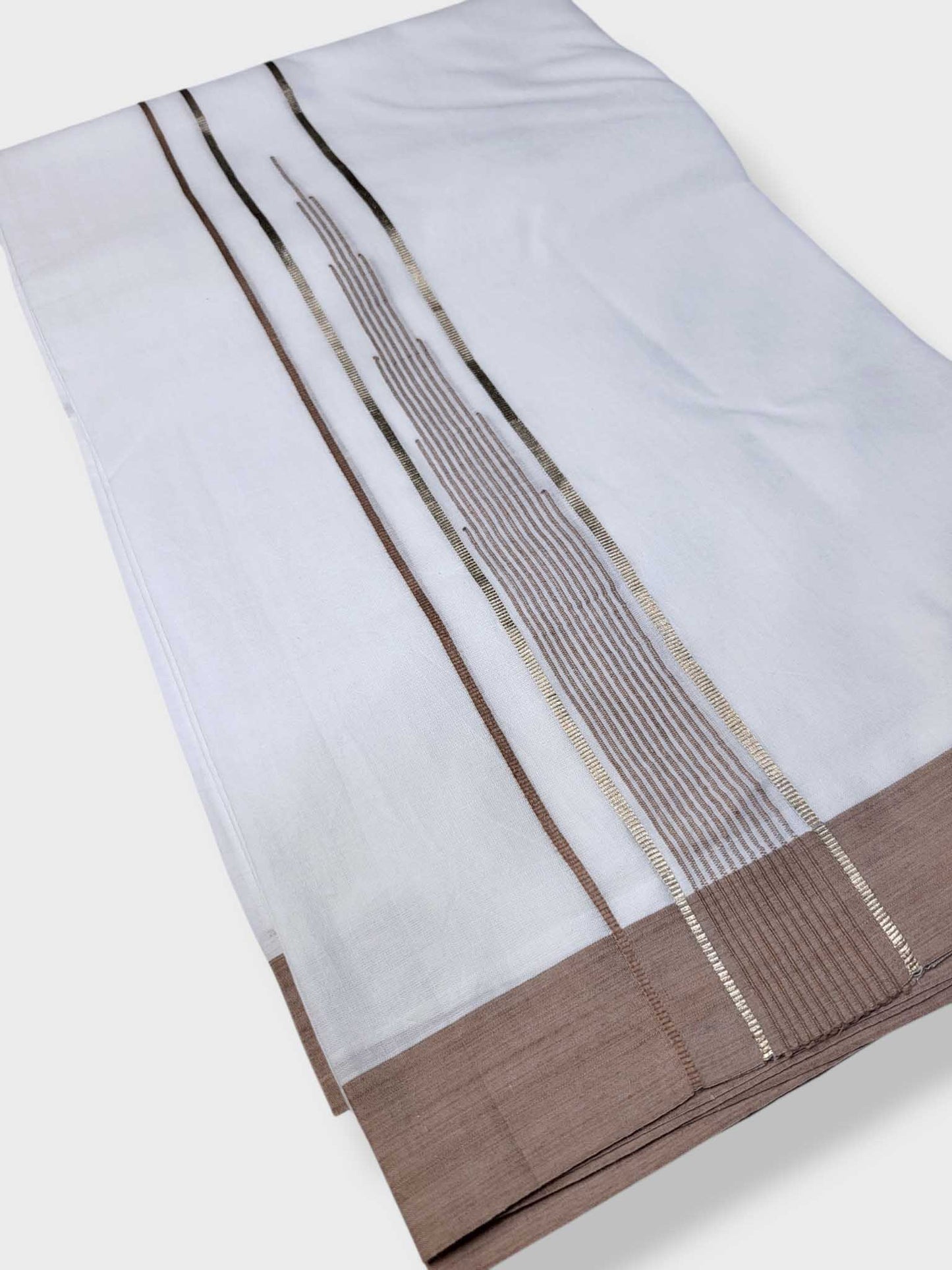 Pure White Cotton Men's Double Dhoti