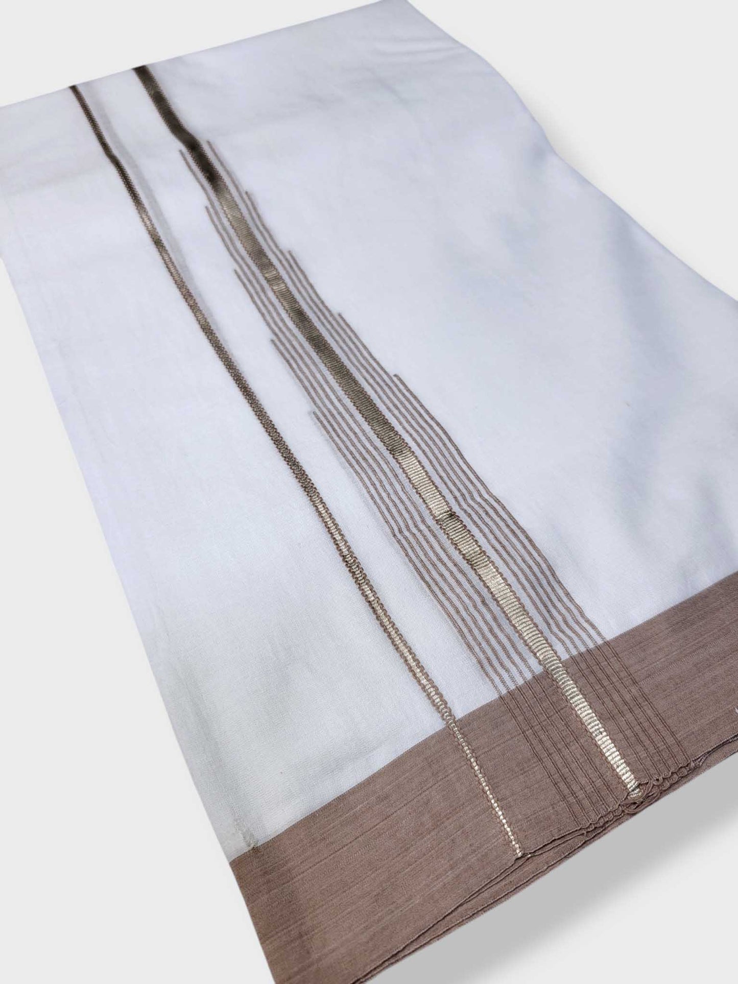 Pure White Cotton Men's Double Dhoti