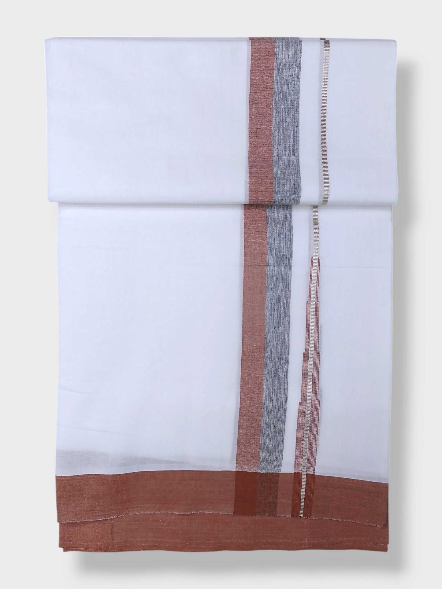 Pure White Cotton Men's Double Dhoti