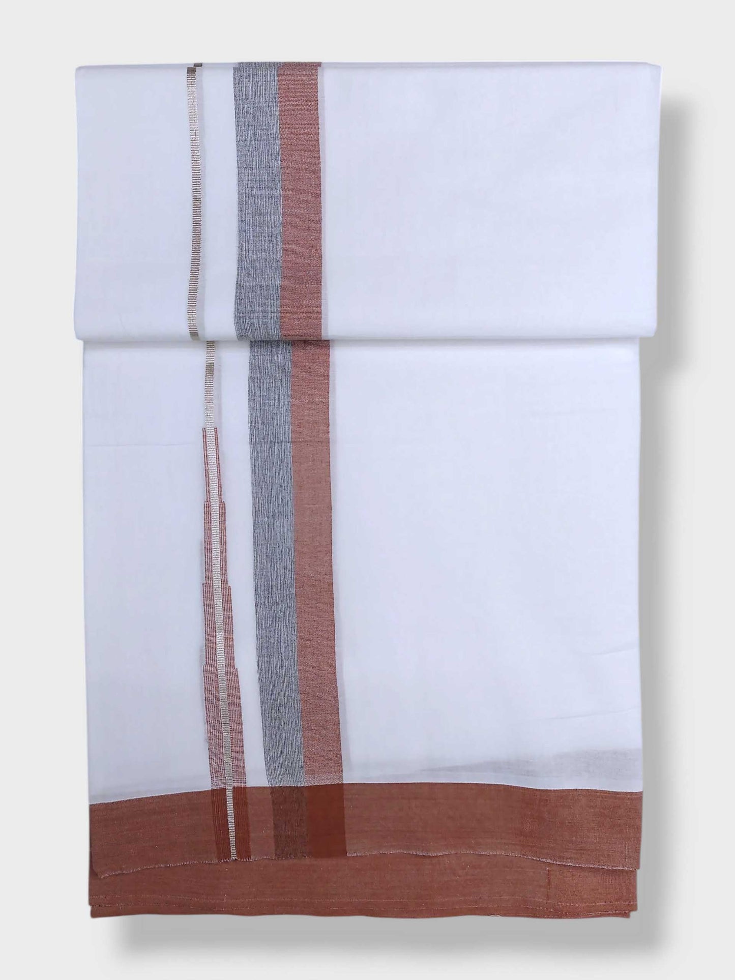 Pure White Cotton Men's Double Dhoti