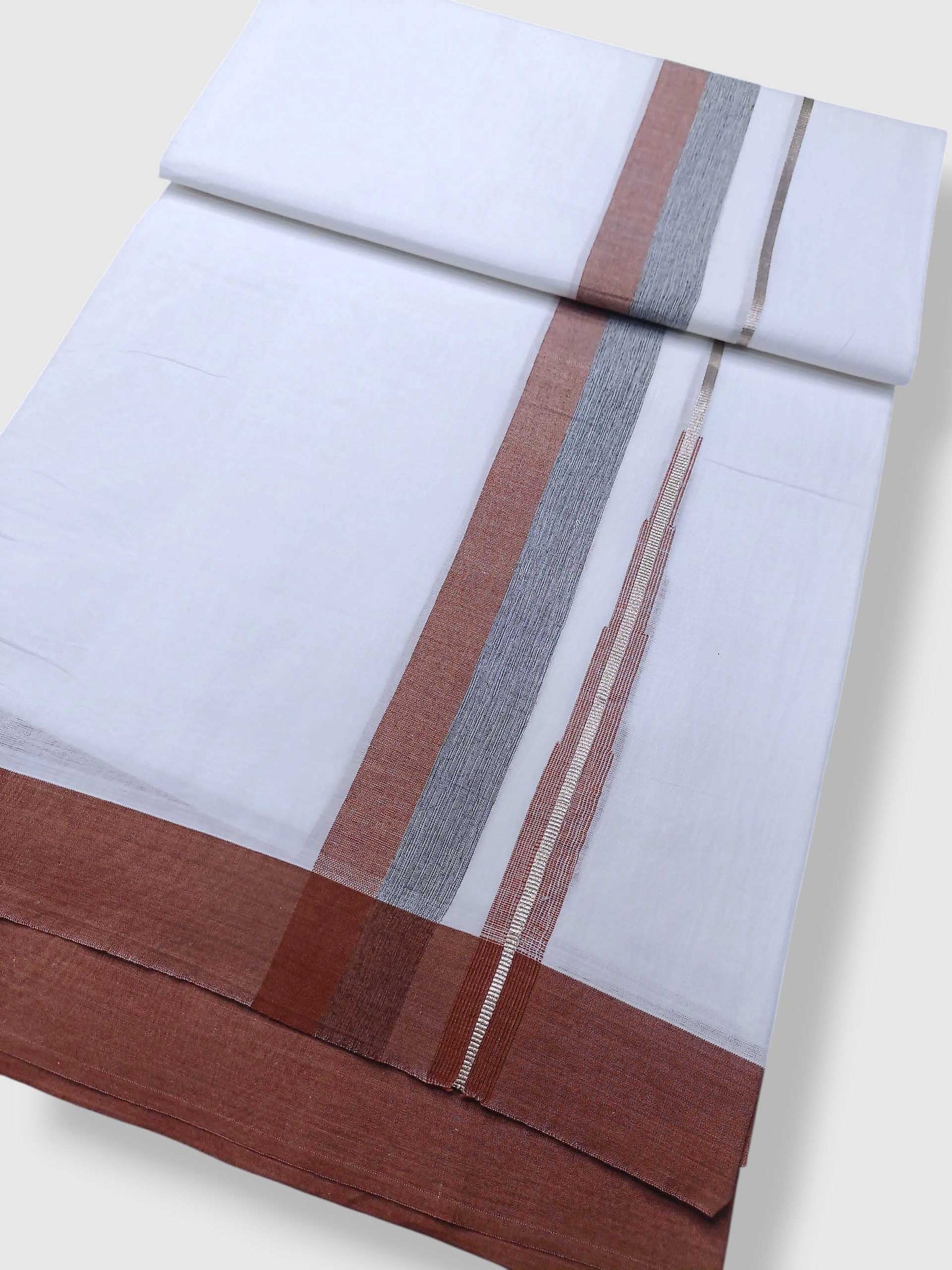 Pure White Cotton Men's Double Dhoti
