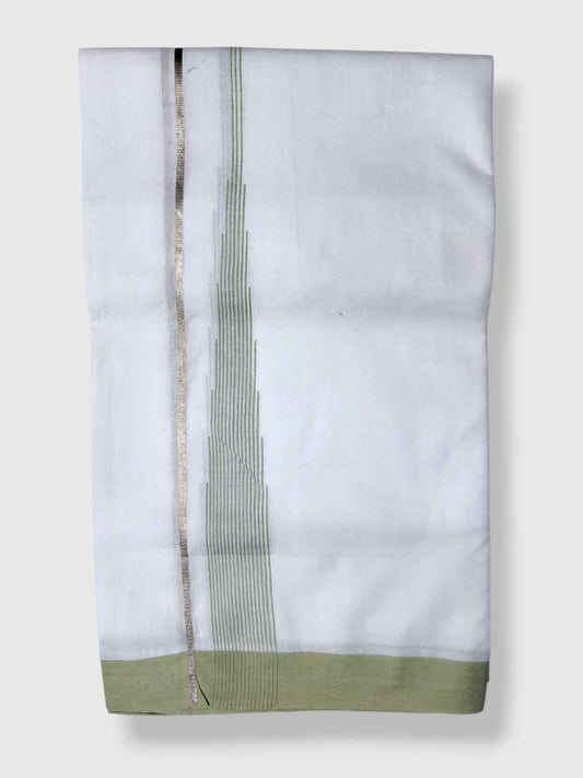 Pure White Cotton Men's Double Dhoti