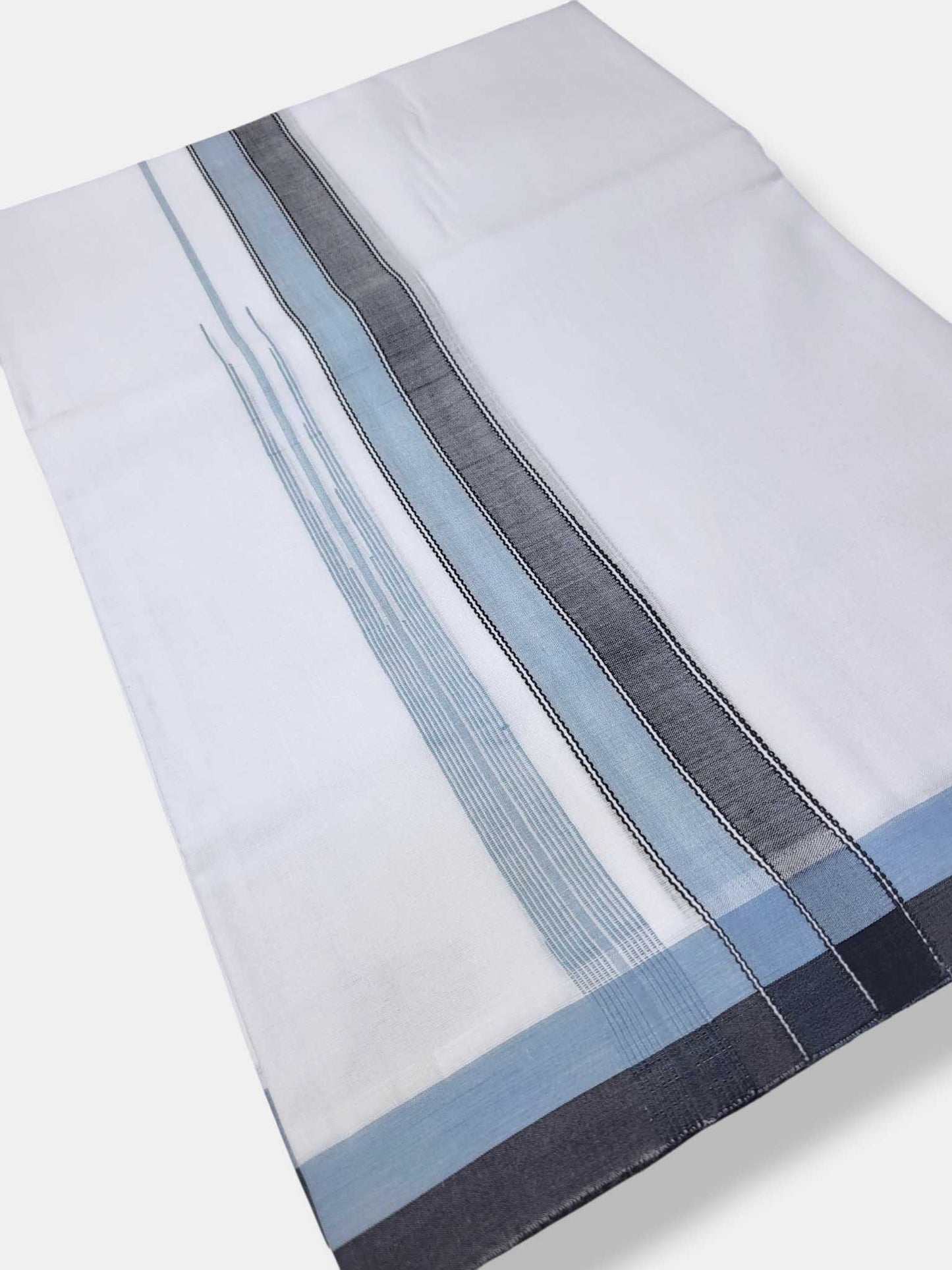 Pure White Cotton Men's Double Dhoti
