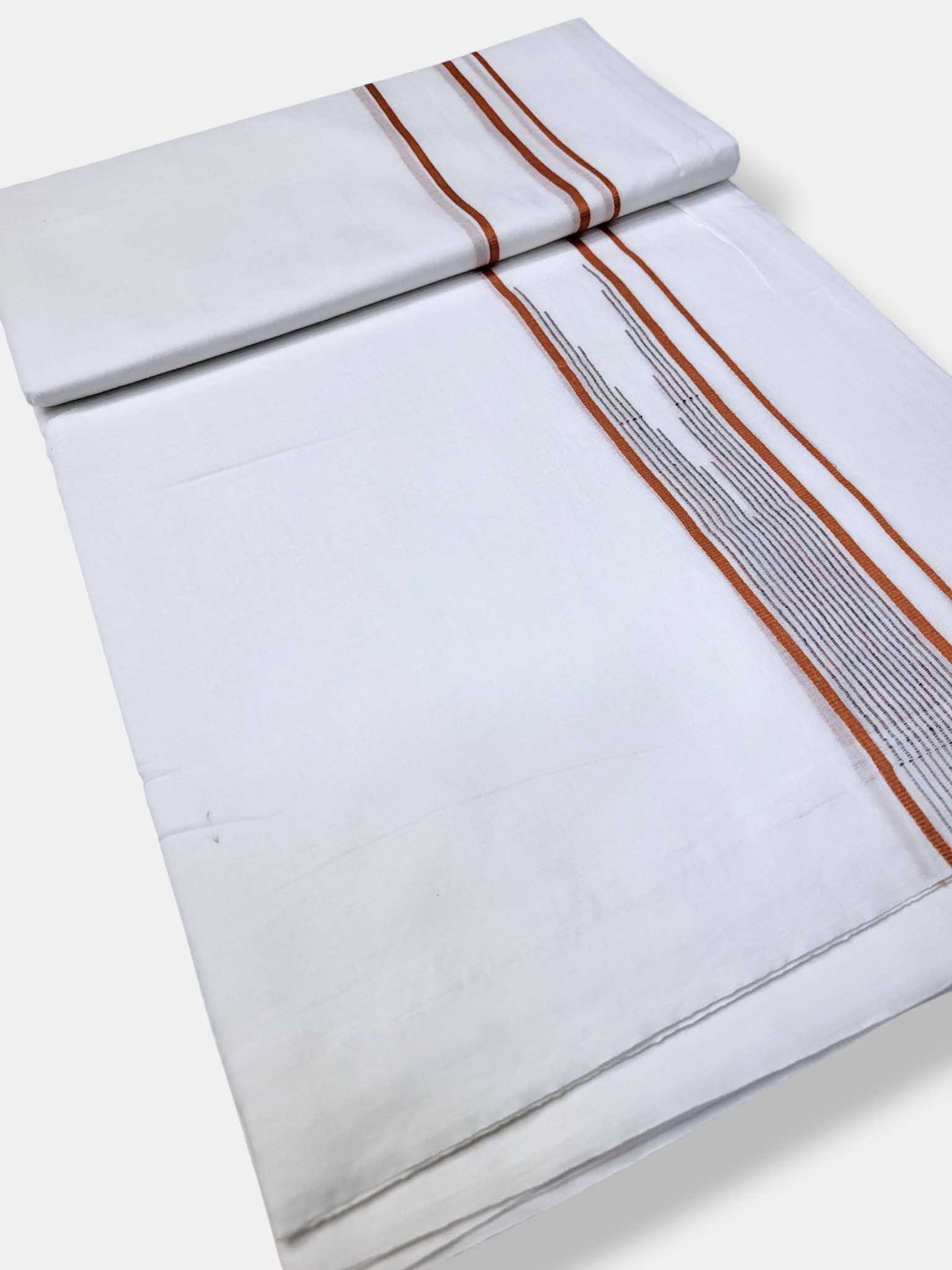 Pure White Cotton Men's Double Dhoti