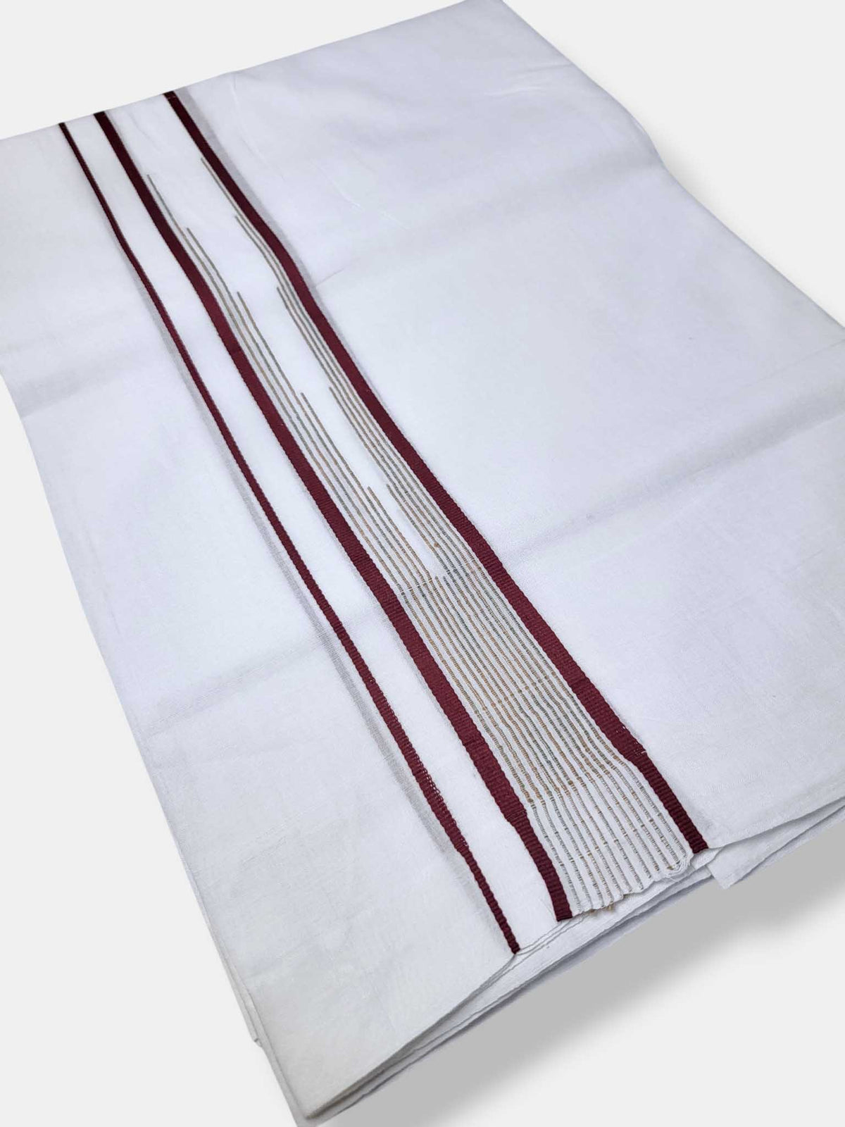 Pure White Cotton Men's Double Dhoti