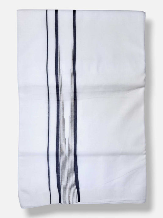 Pure White Cotton Men's Double Dhoti