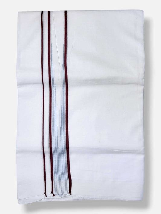 Pure White Cotton Men's Double Dhoti