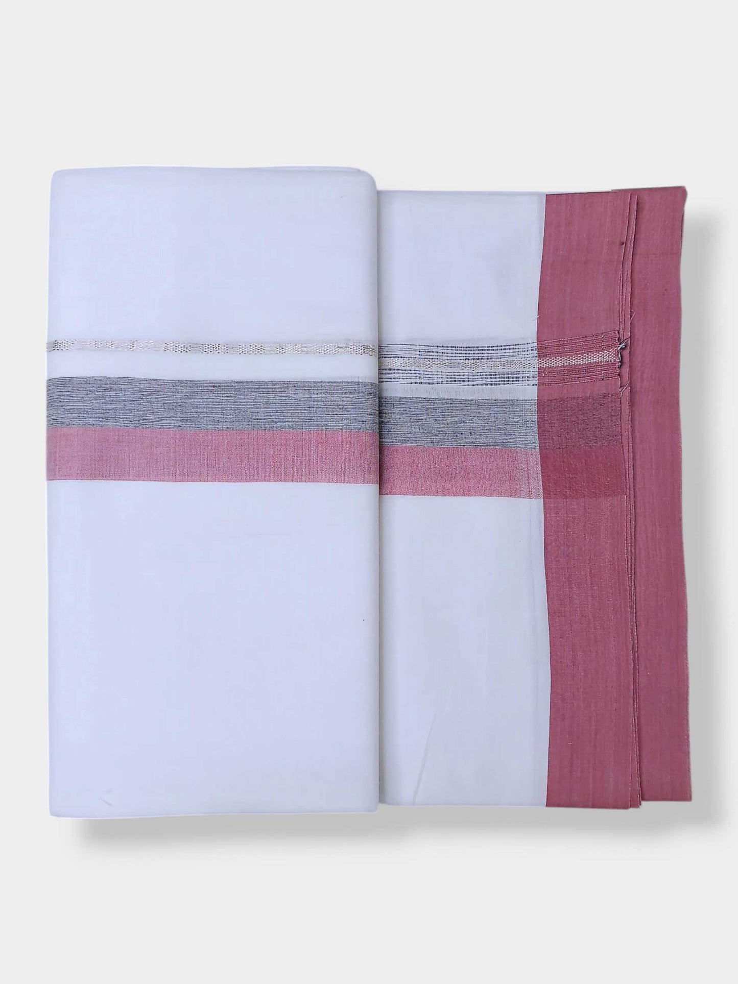 Pure White Cotton Men's Double Dhoti