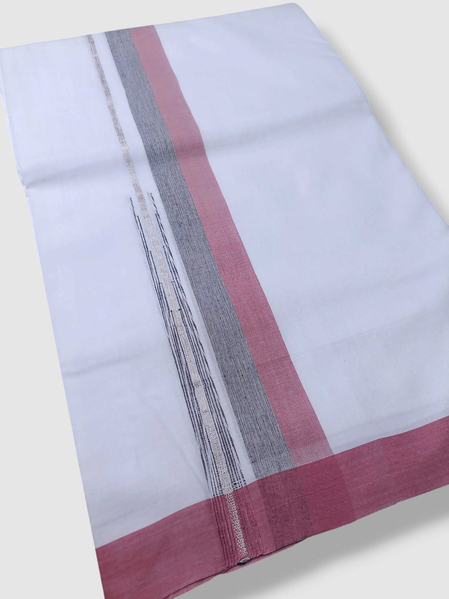 Pure White Cotton Men's Double Dhoti