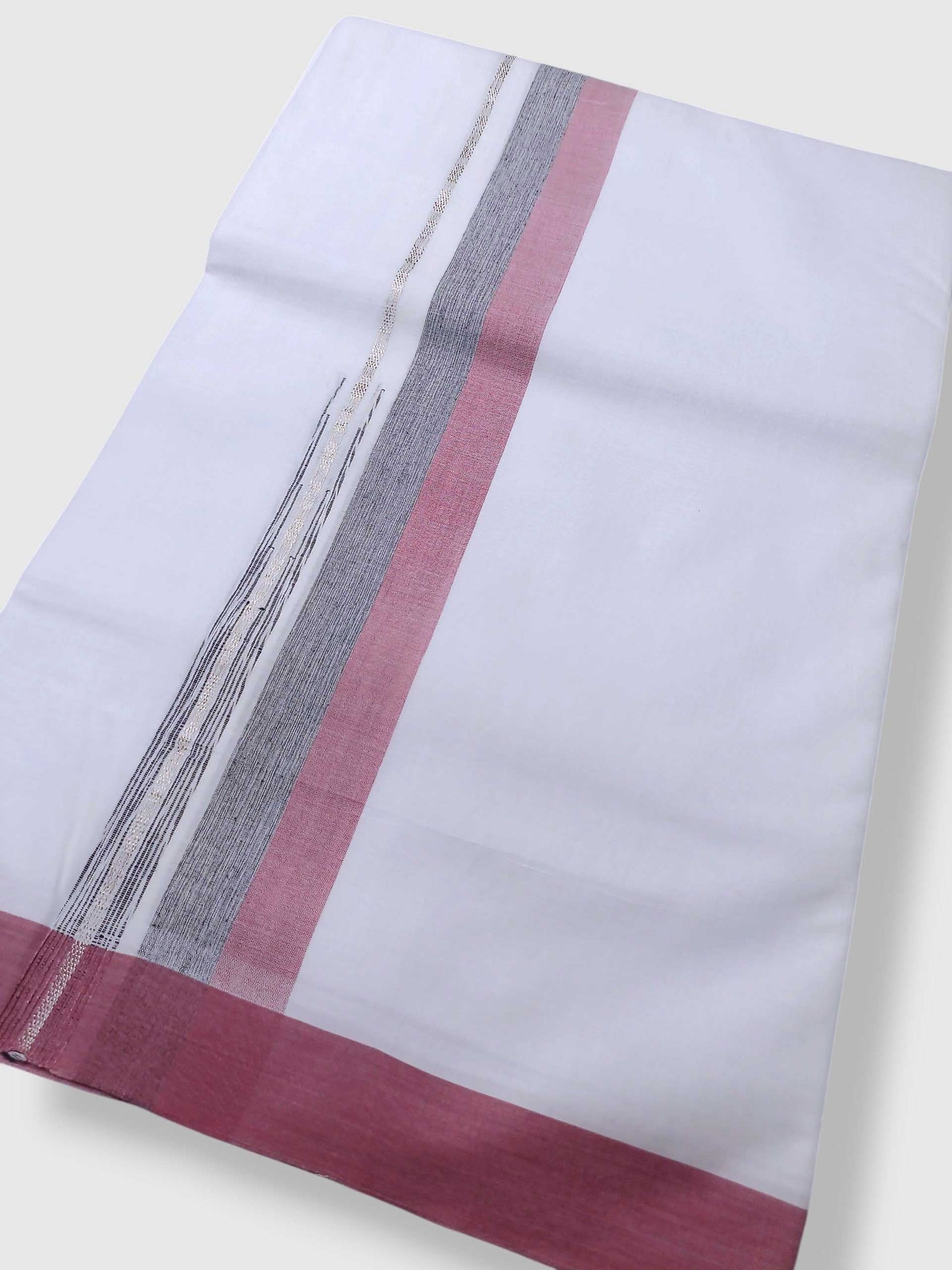 Pure White Cotton Men's Double Dhoti
