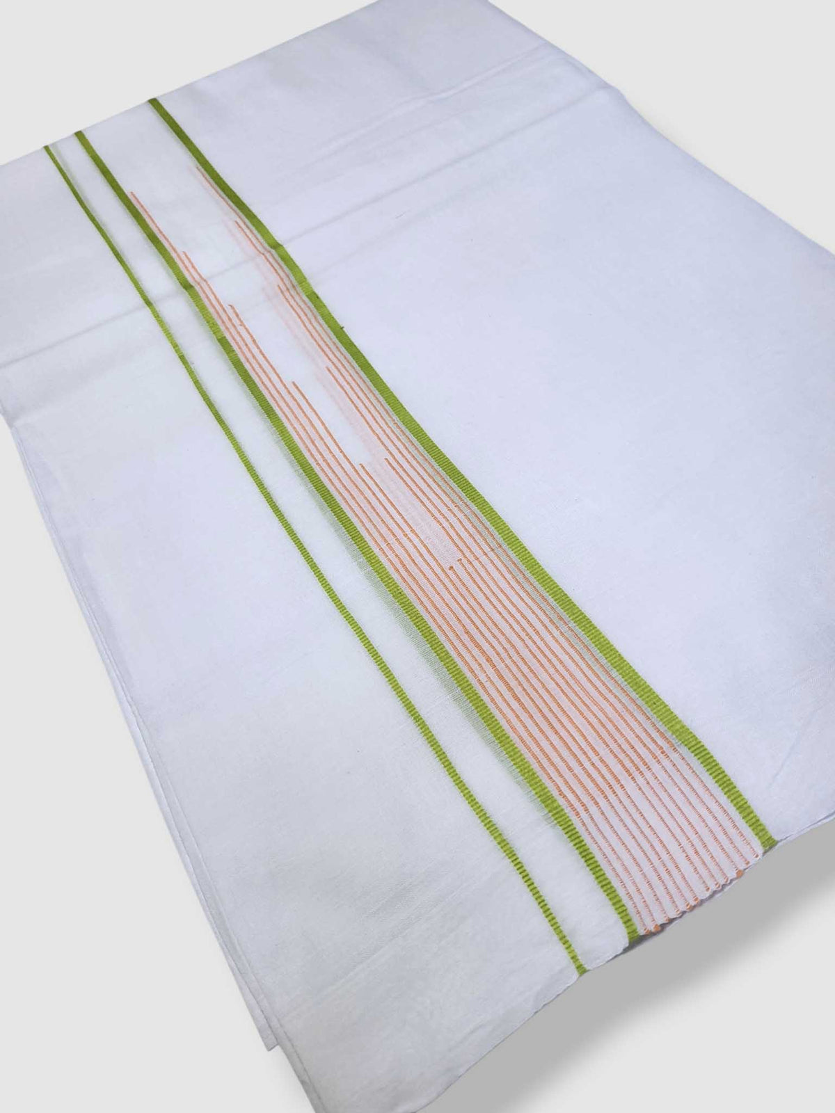 Pure White Cotton Men's Double Dhoti