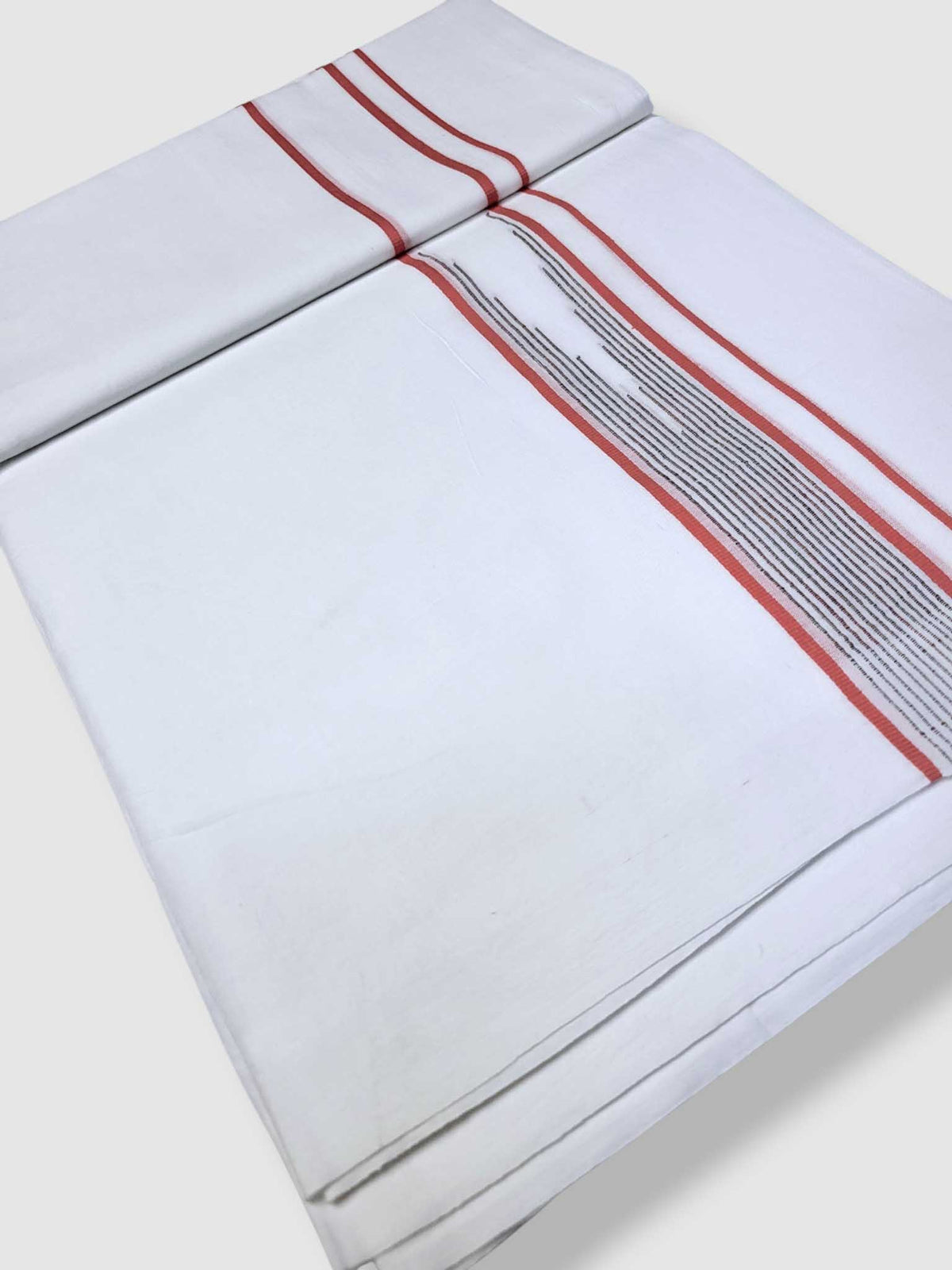 Pure White Cotton Men's Double Dhoti