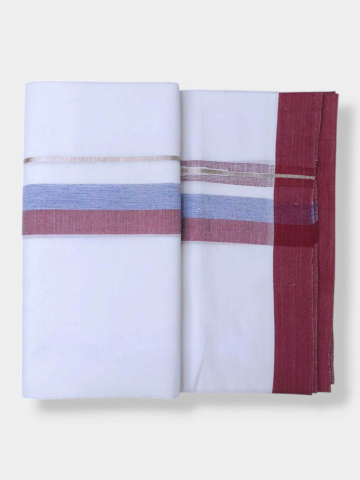 Pure White Cotton Men's Double Dhoti
