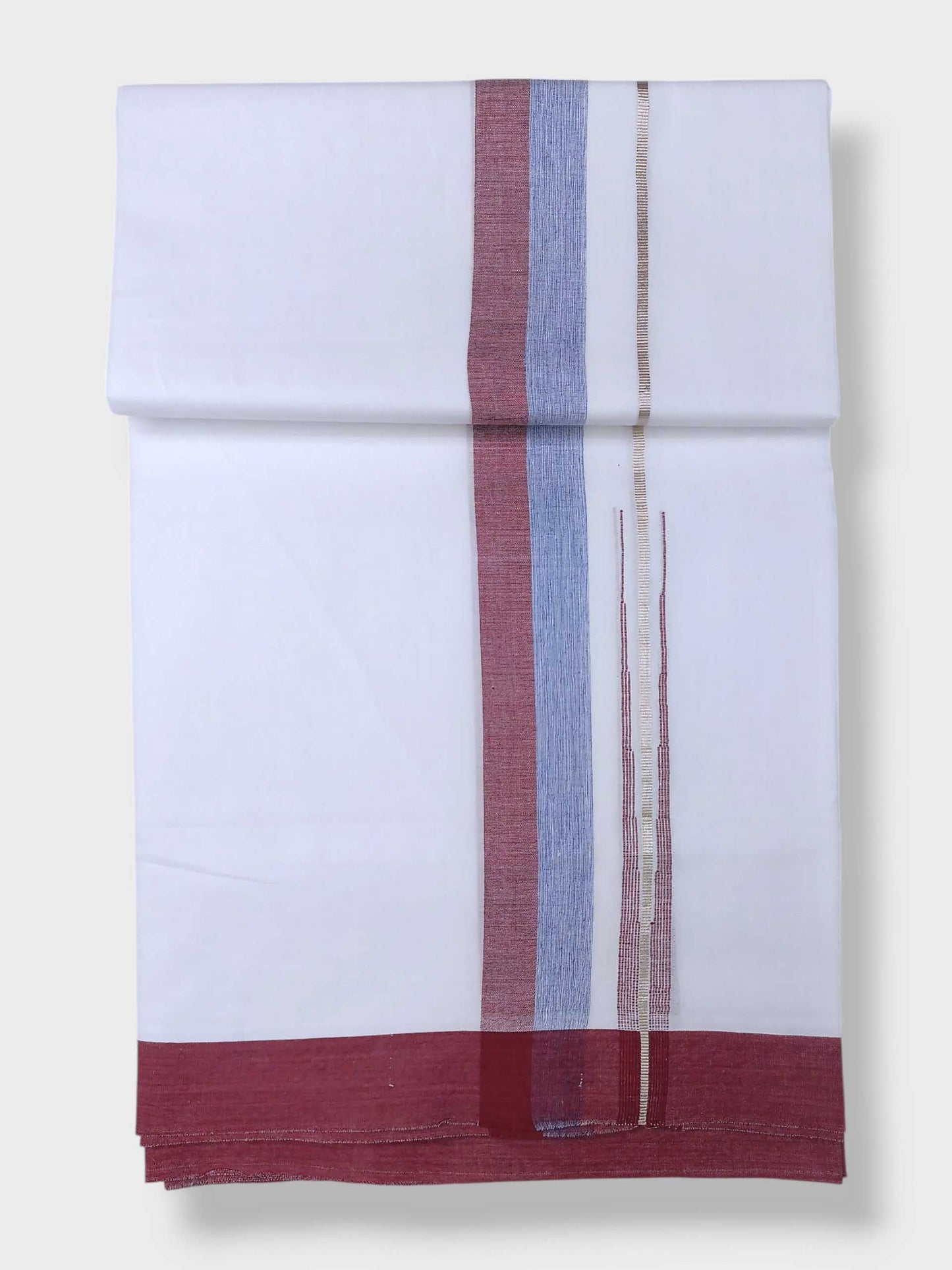 Pure White Cotton Men's Double Dhoti