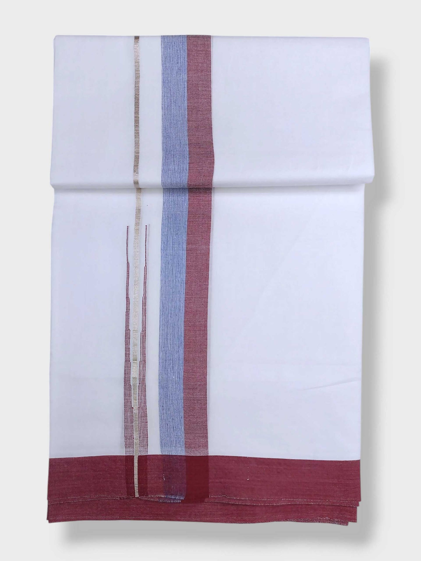 Pure White Cotton Men's Double Dhoti