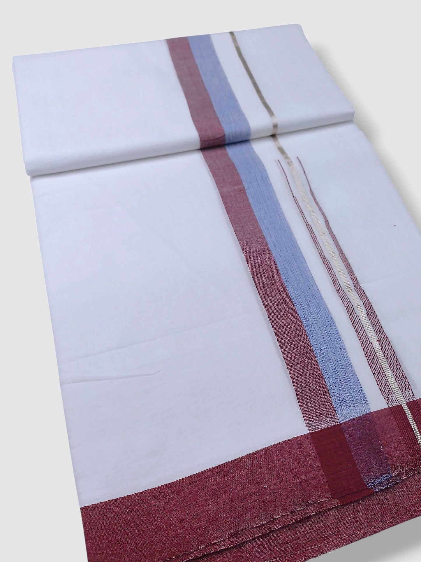 Pure White Cotton Men's Double Dhoti