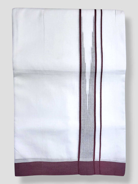 Pure White Cotton Men's Double Dhoti