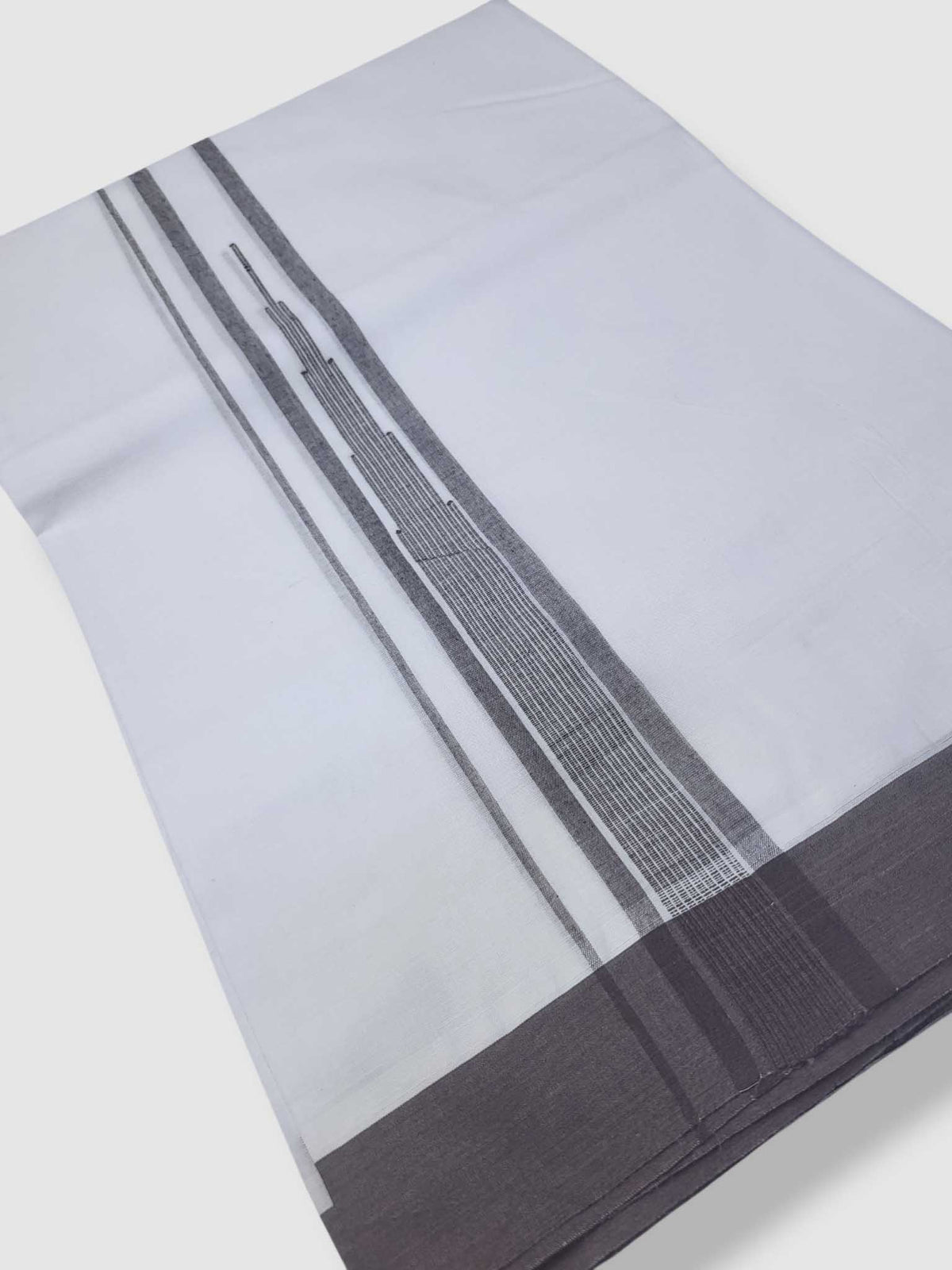 Pure White Cotton Men's Double Dhoti