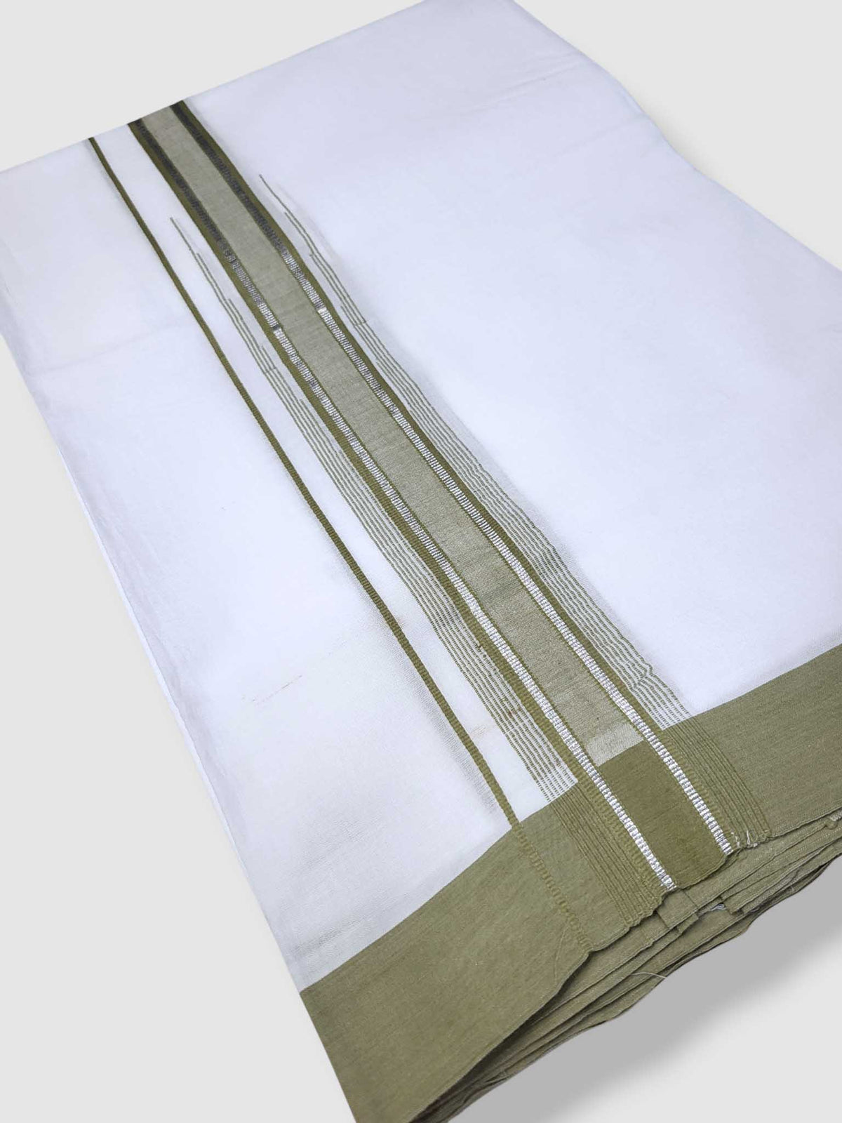 Pure White Cotton Men's Double Dhoti