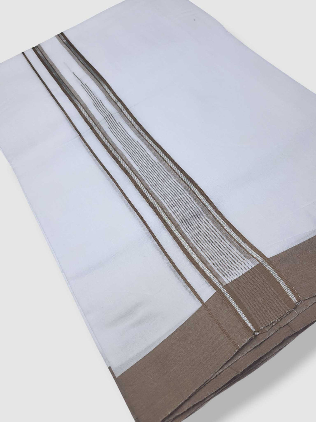 Pure White Cotton Men's Double Dhoti