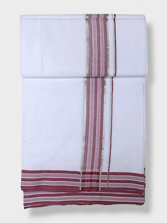 Pure White Cotton Men's Double Dhoti