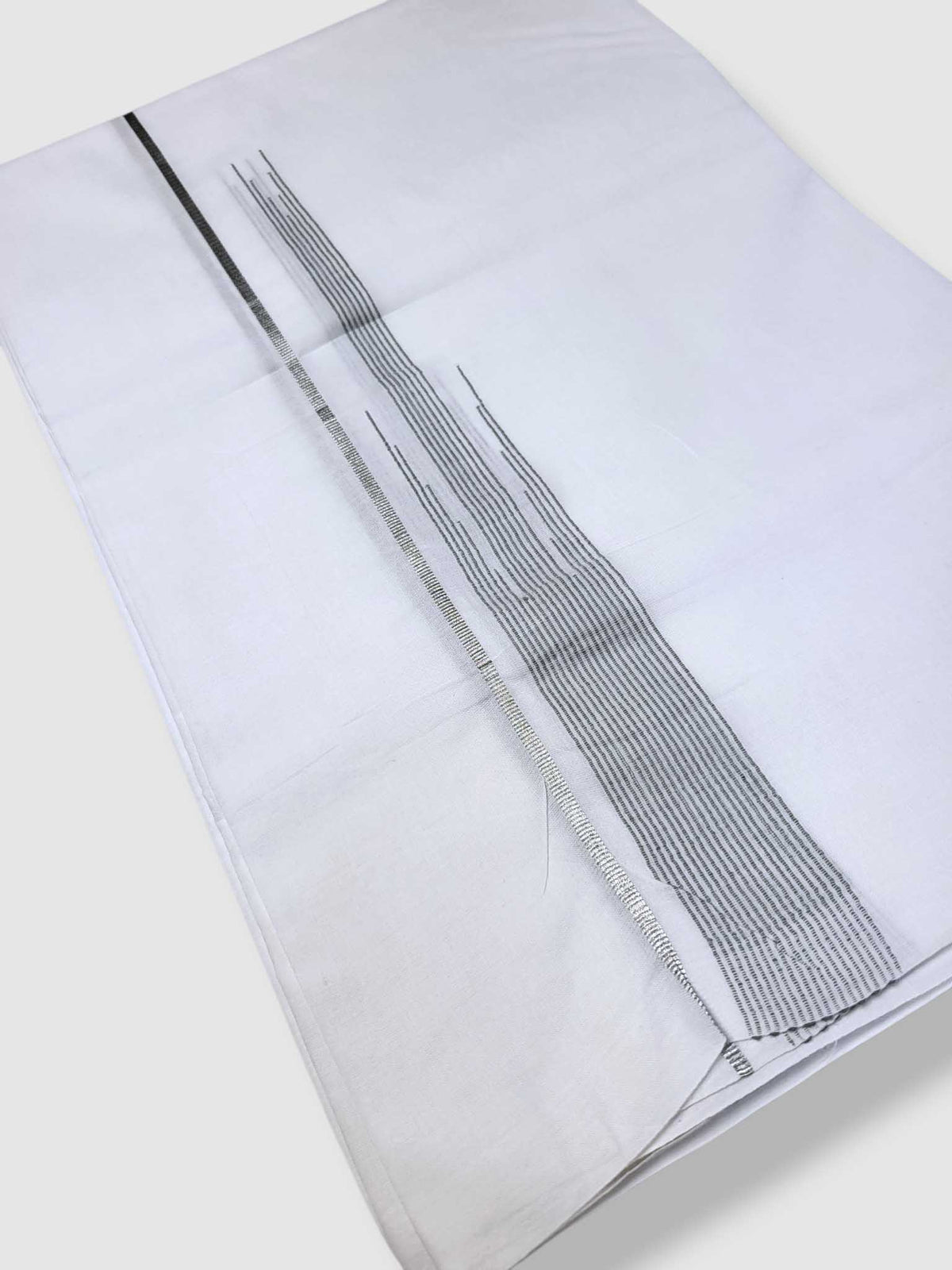 Pure White Cotton Men's Double Dhoti