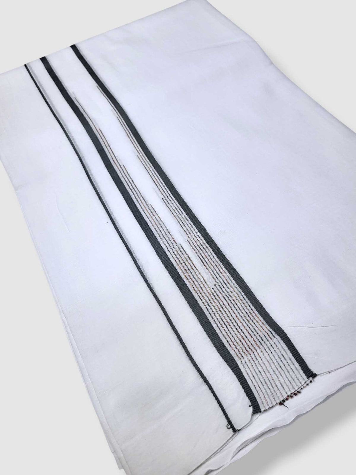 Pure White Cotton Men's Double Dhoti