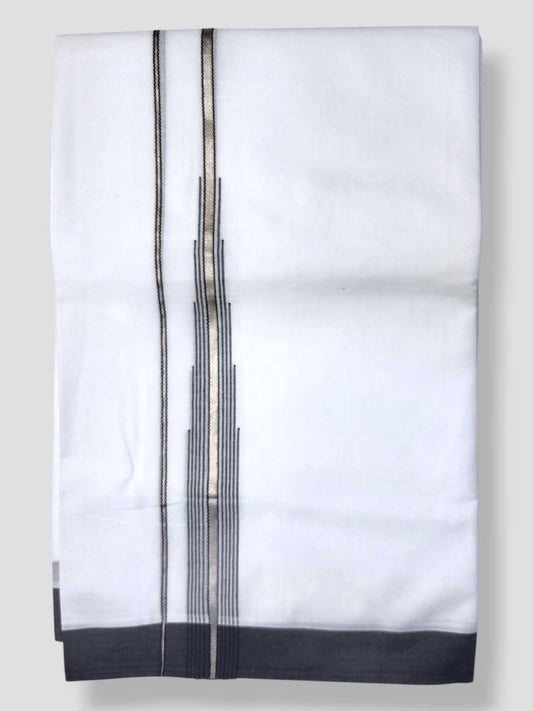 Pure White Cotton Men's Double Dhoti