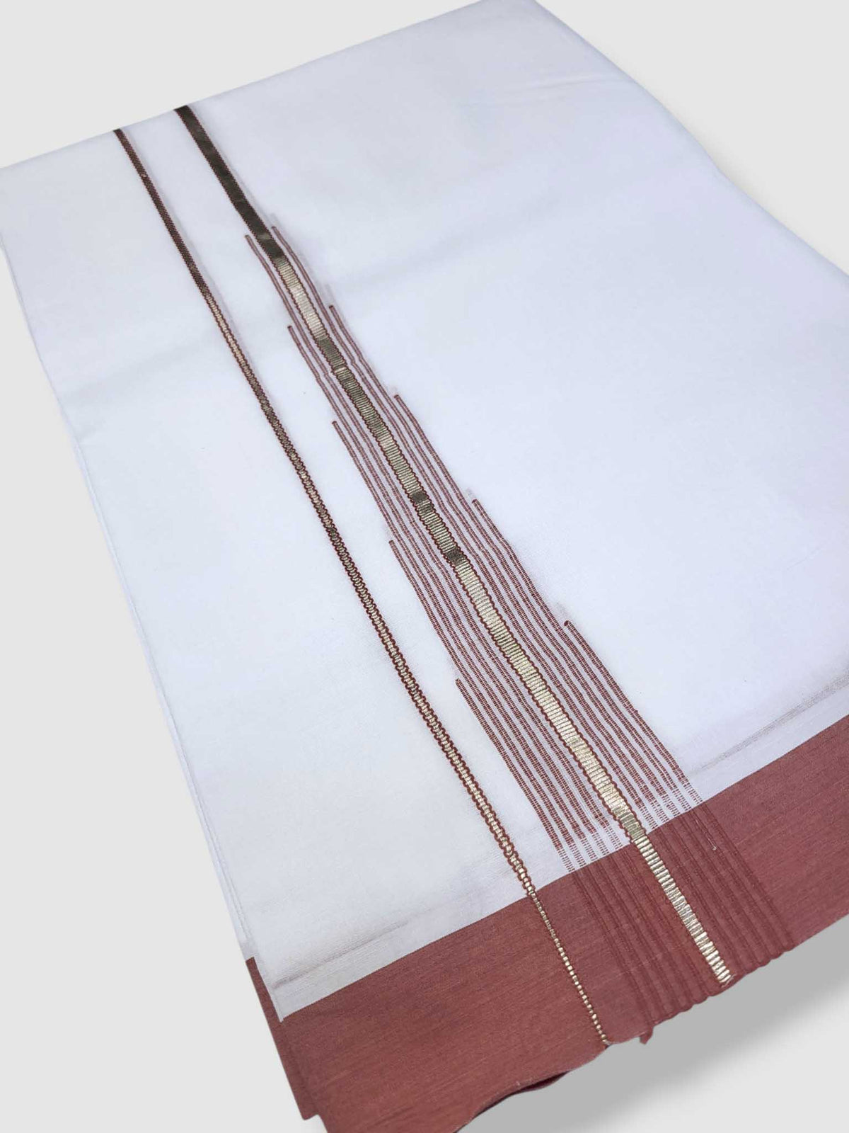 Pure White Cotton Men's Double Dhoti