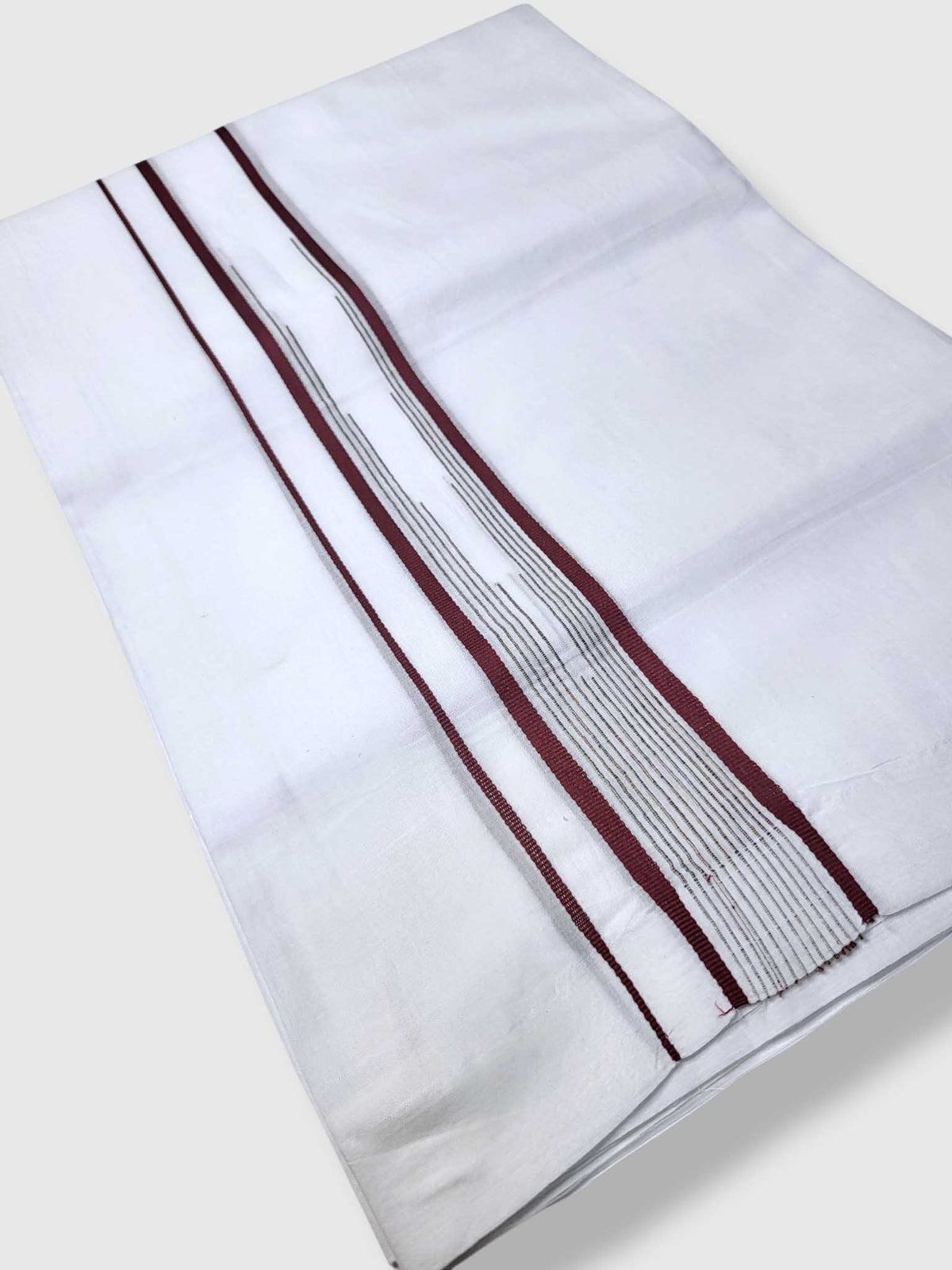 Pure White Cotton Men's Double Dhoti
