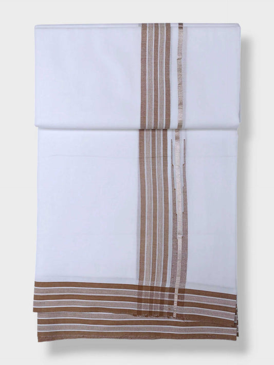 Pure White Cotton Men's Double Dhoti