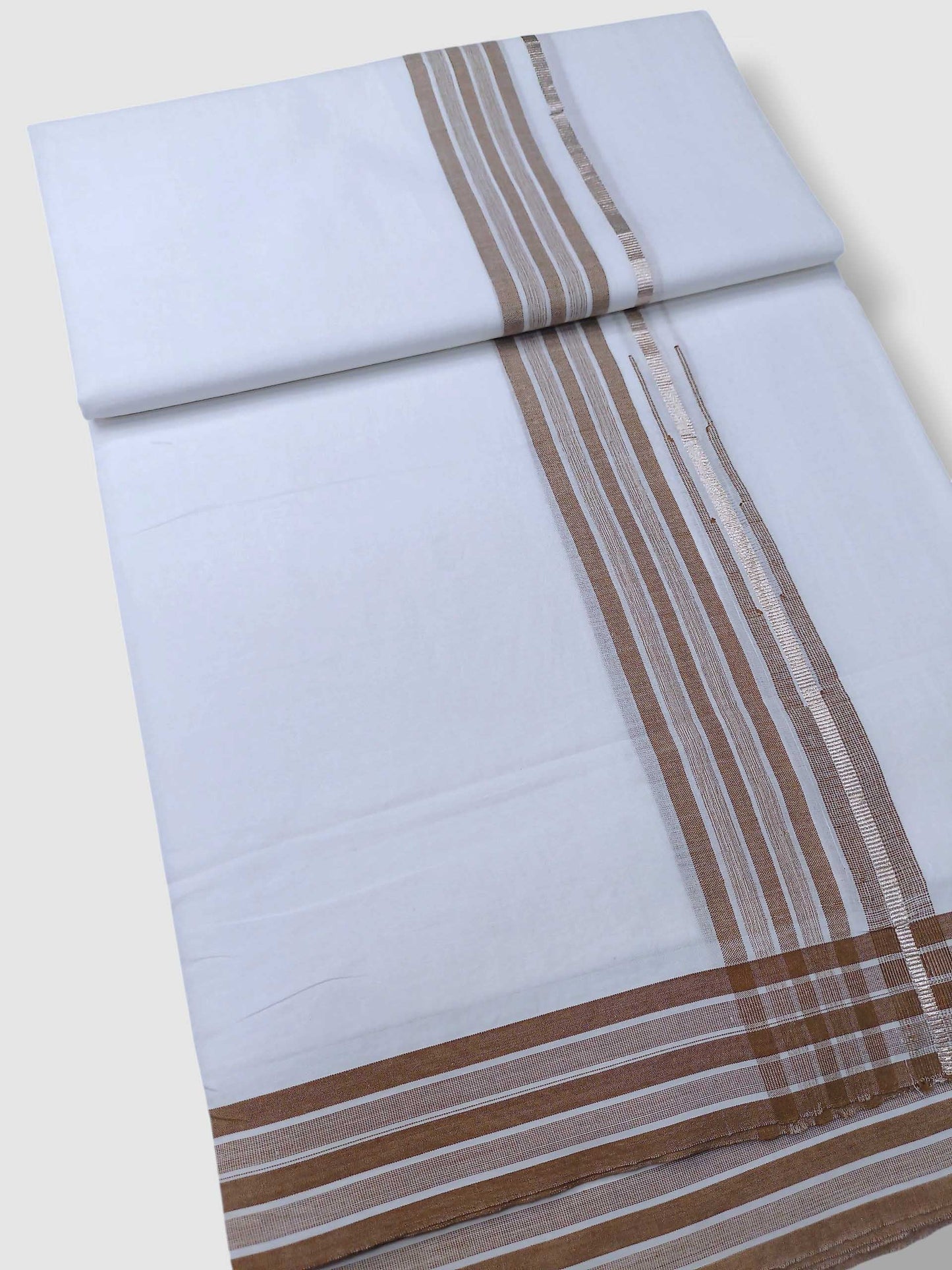 Pure White Cotton Men's Double Dhoti