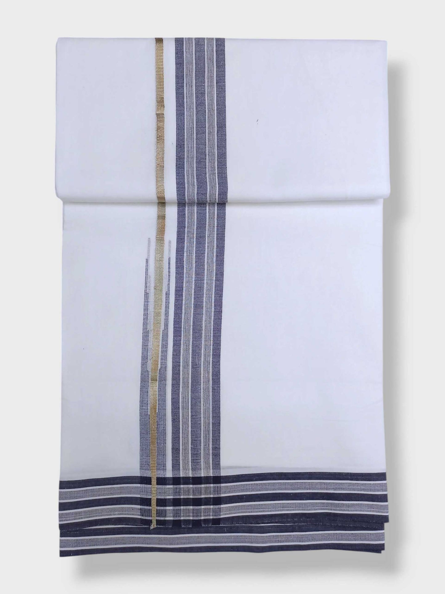 Pure White Cotton Men's Double Dhoti