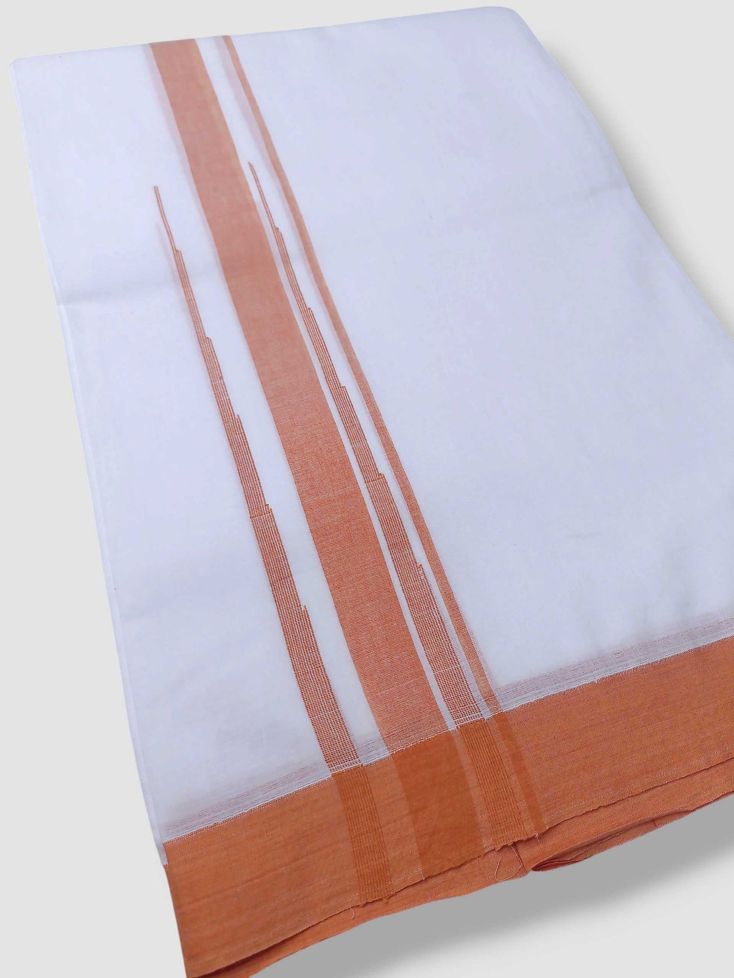 Pure White Cotton Men's Double Dhoti
