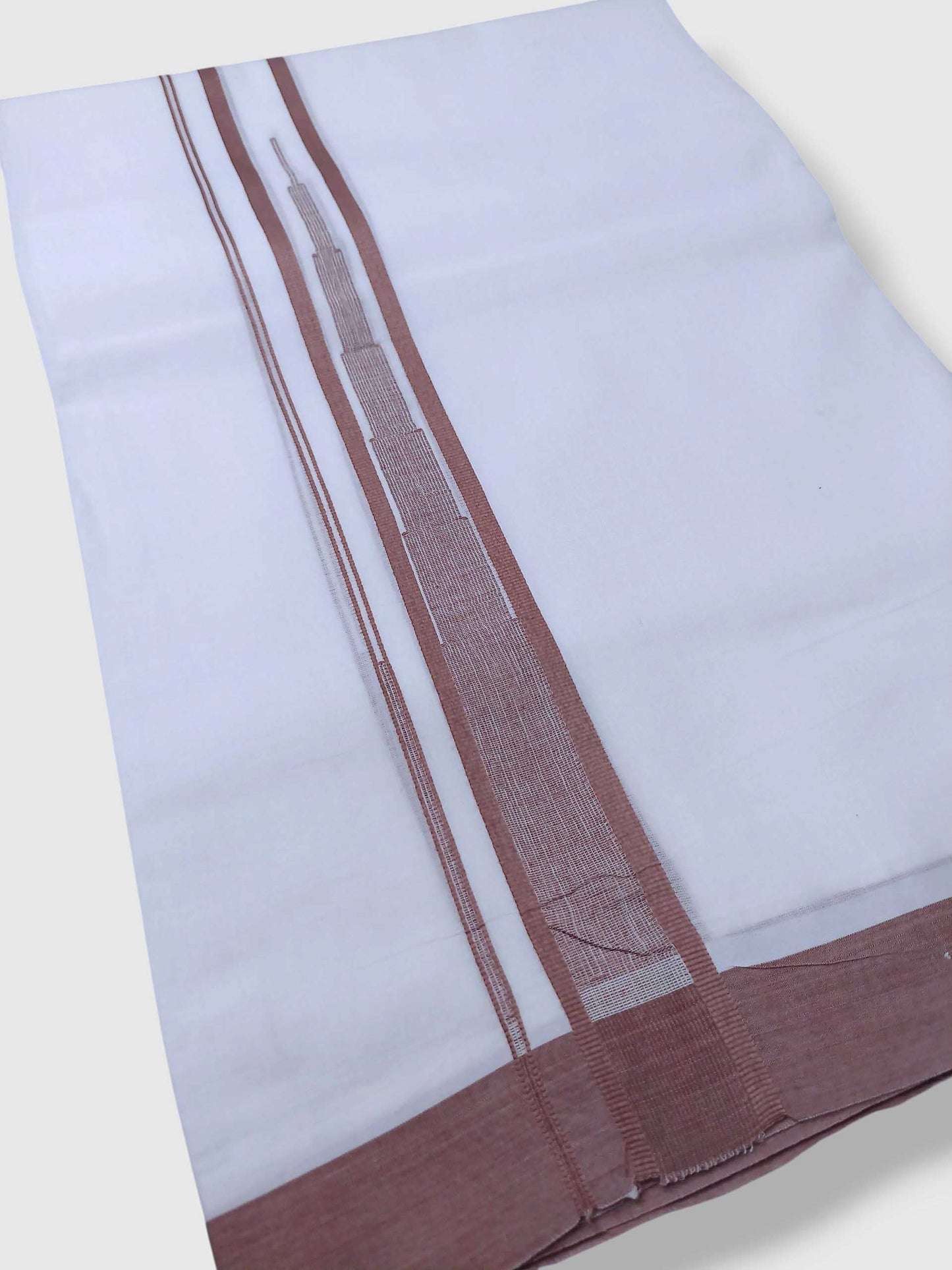 Pure White Cotton Men's Double Dhoti