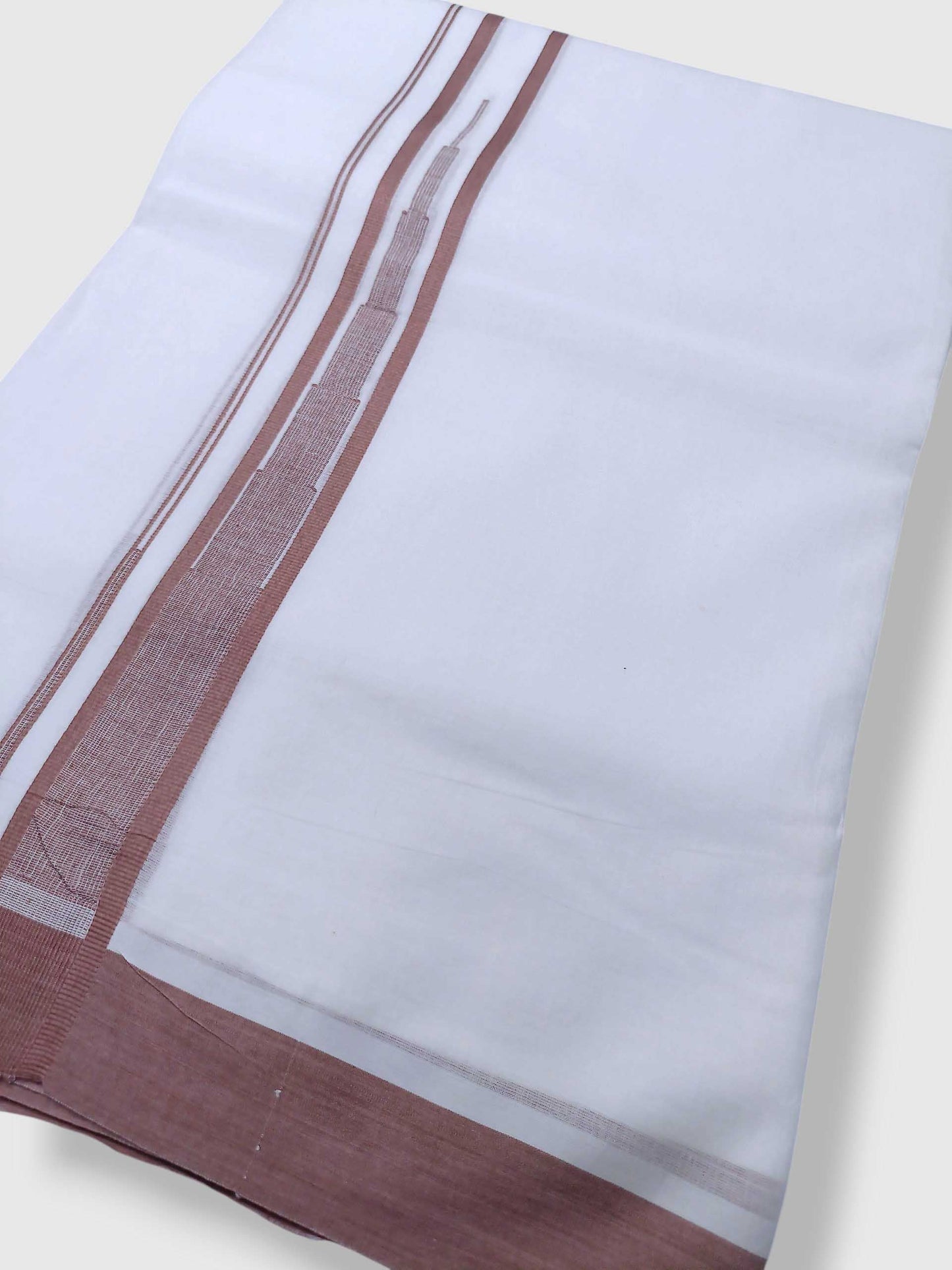 Pure White Cotton Men's Double Dhoti