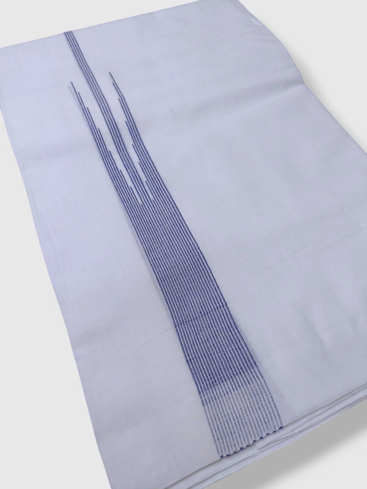 Pure White Cotton Men's Double Dhoti