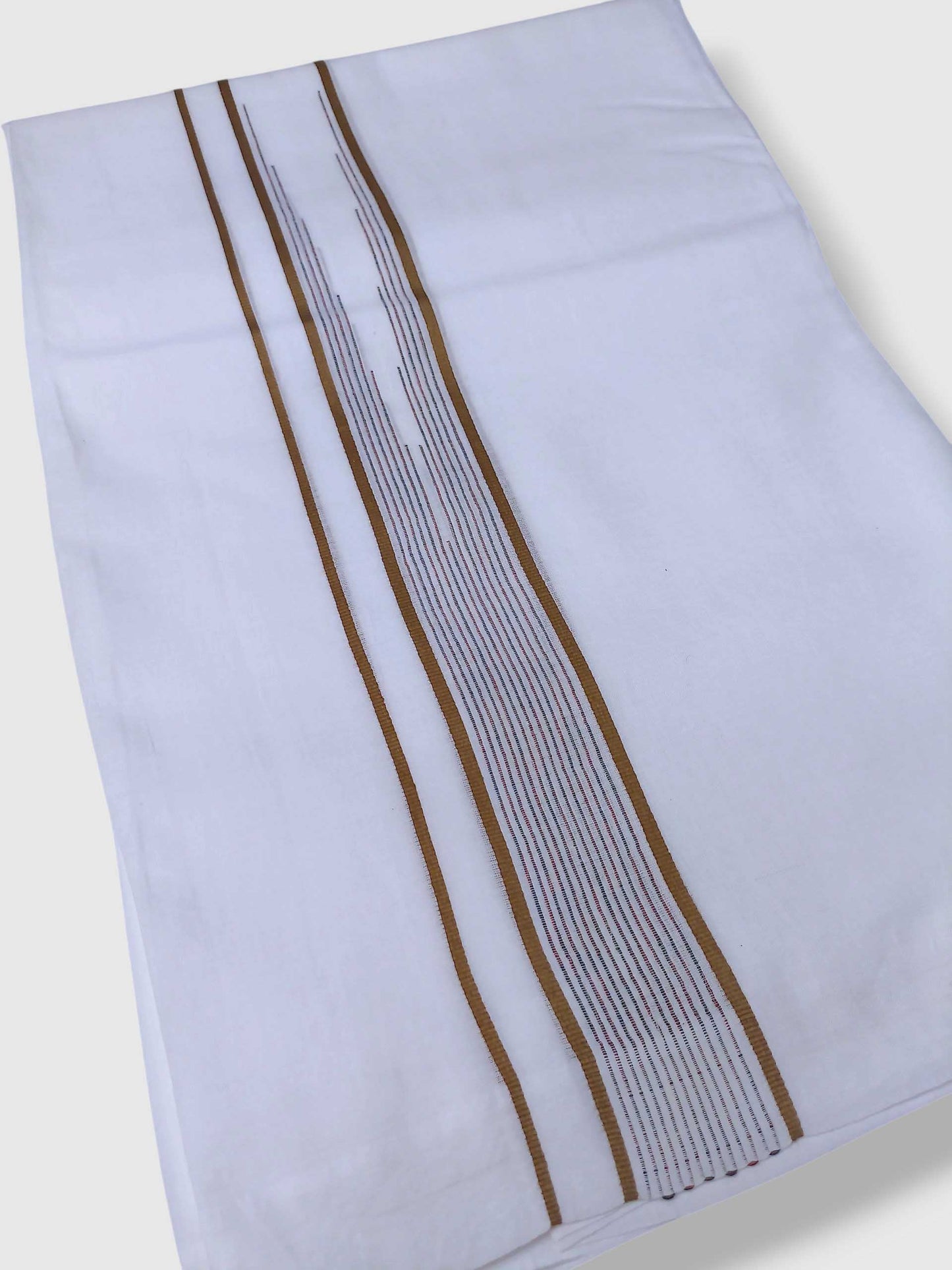 Pure White Cotton Men's Double Dhoti