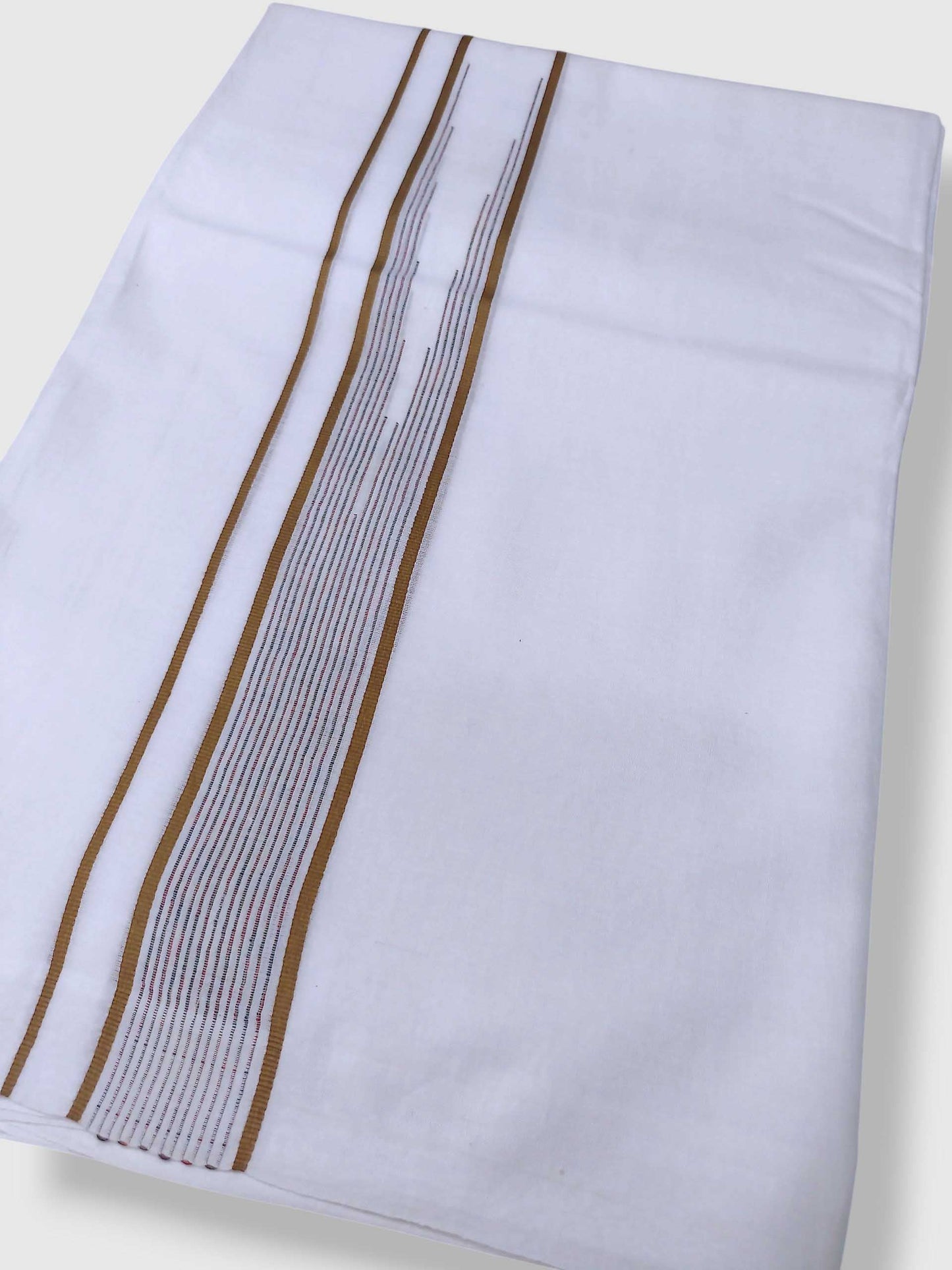 Pure White Cotton Men's Double Dhoti