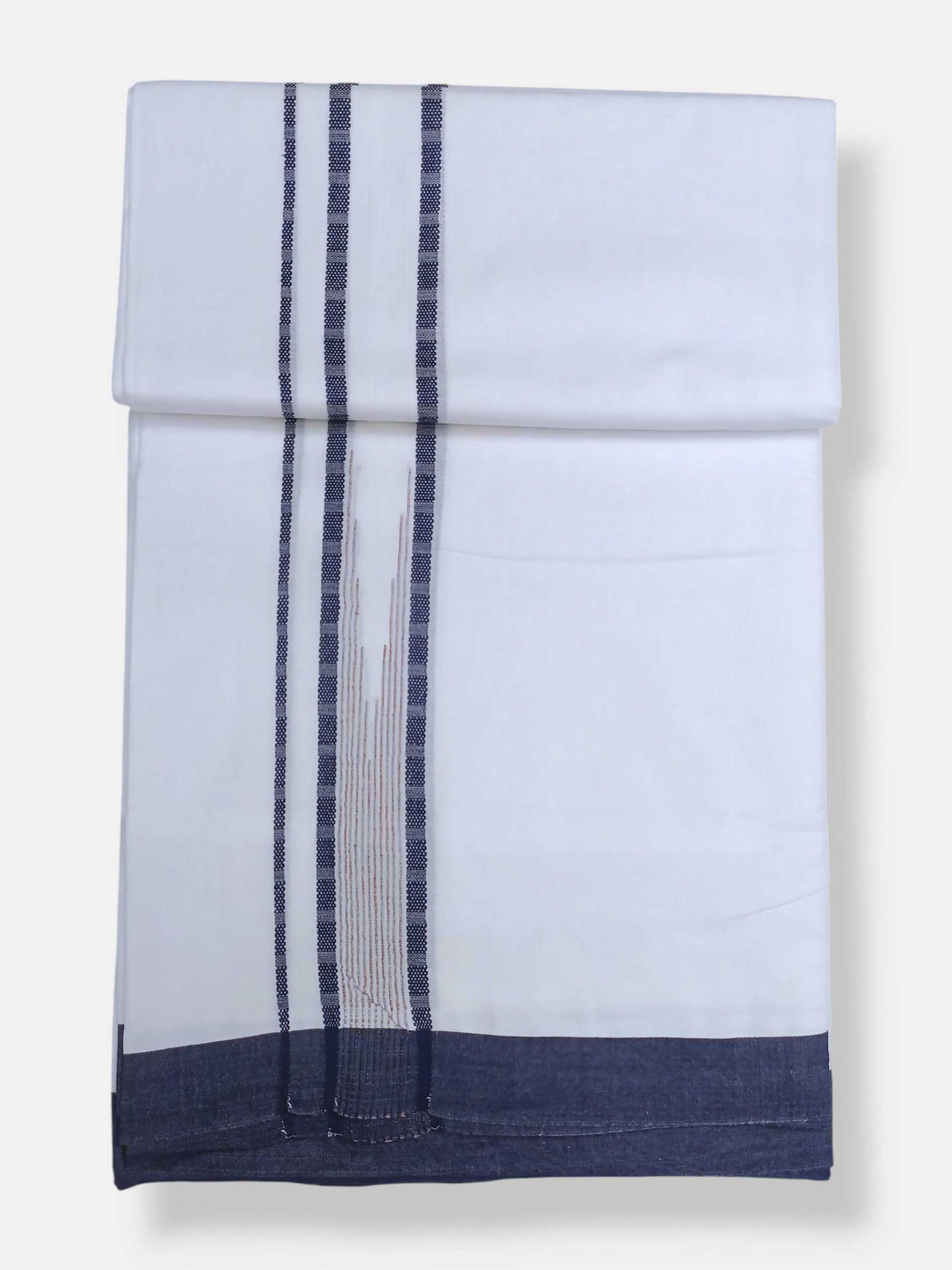 Pure White Cotton Men's Double Dhoti