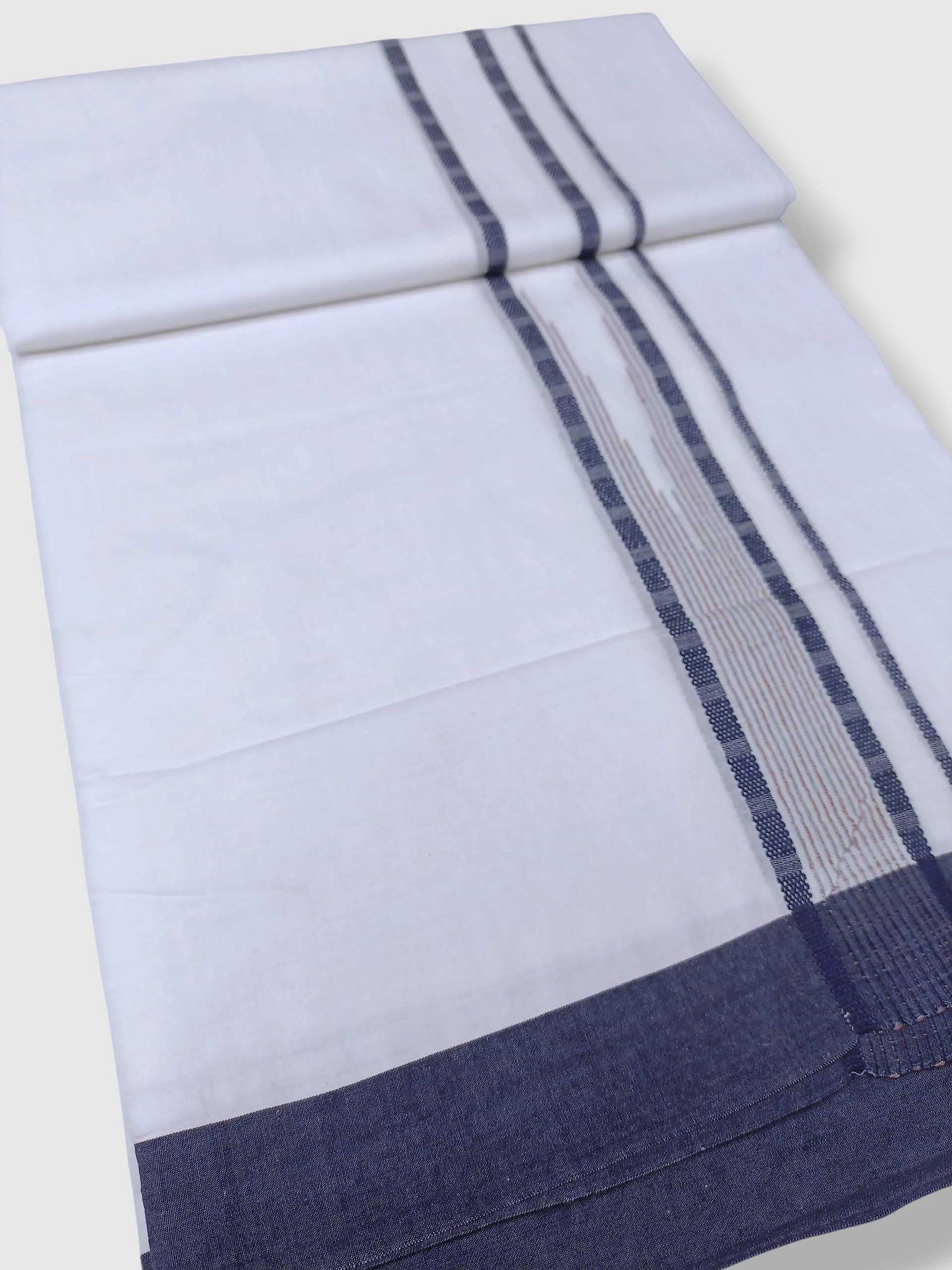 Pure White Cotton Men's Double Dhoti