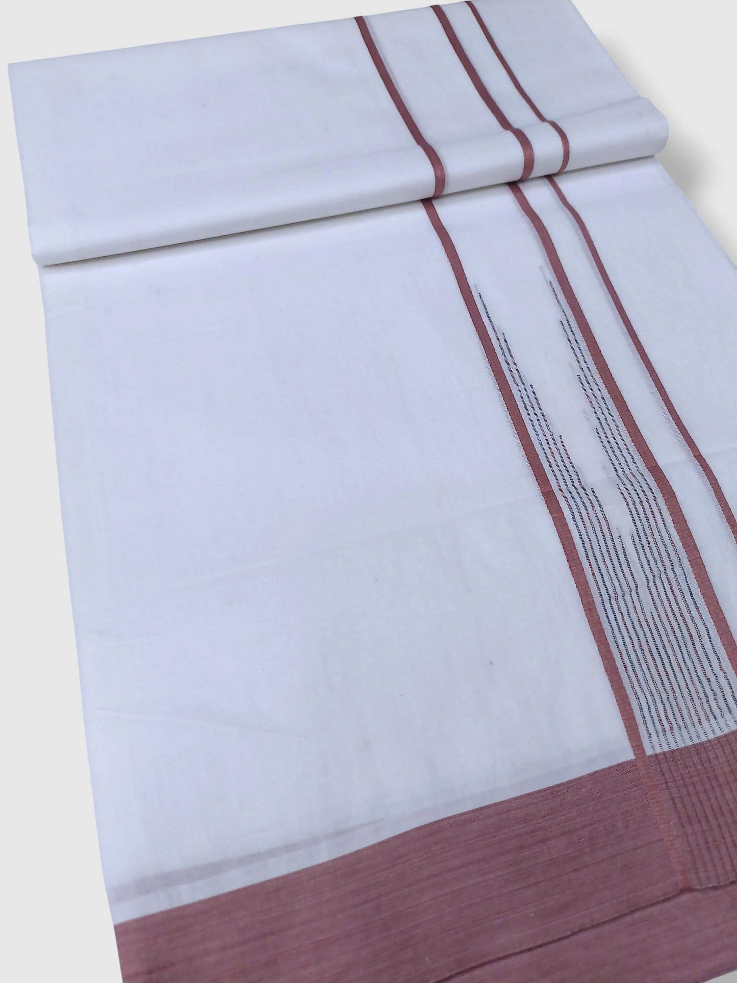 Pure White Cotton Men's Double Dhoti