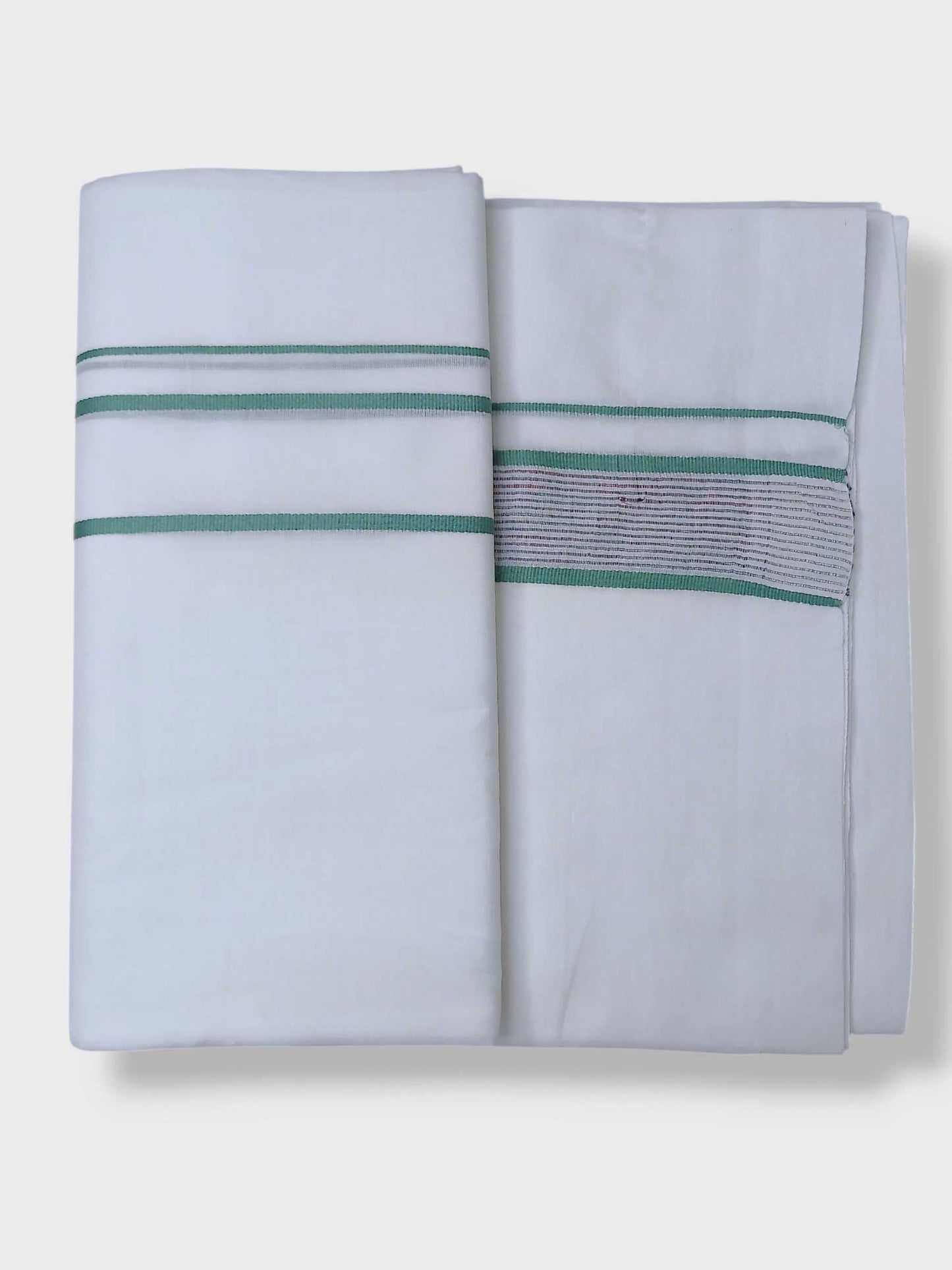 Pure White Cotton Men's Double Dhoti
