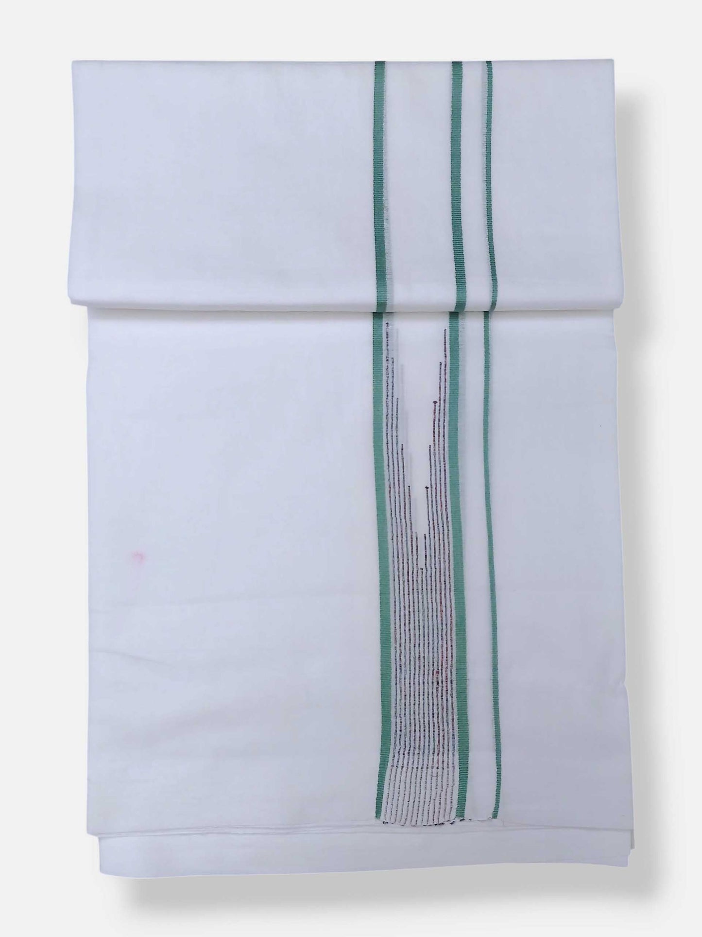 Pure White Cotton Men's Double Dhoti