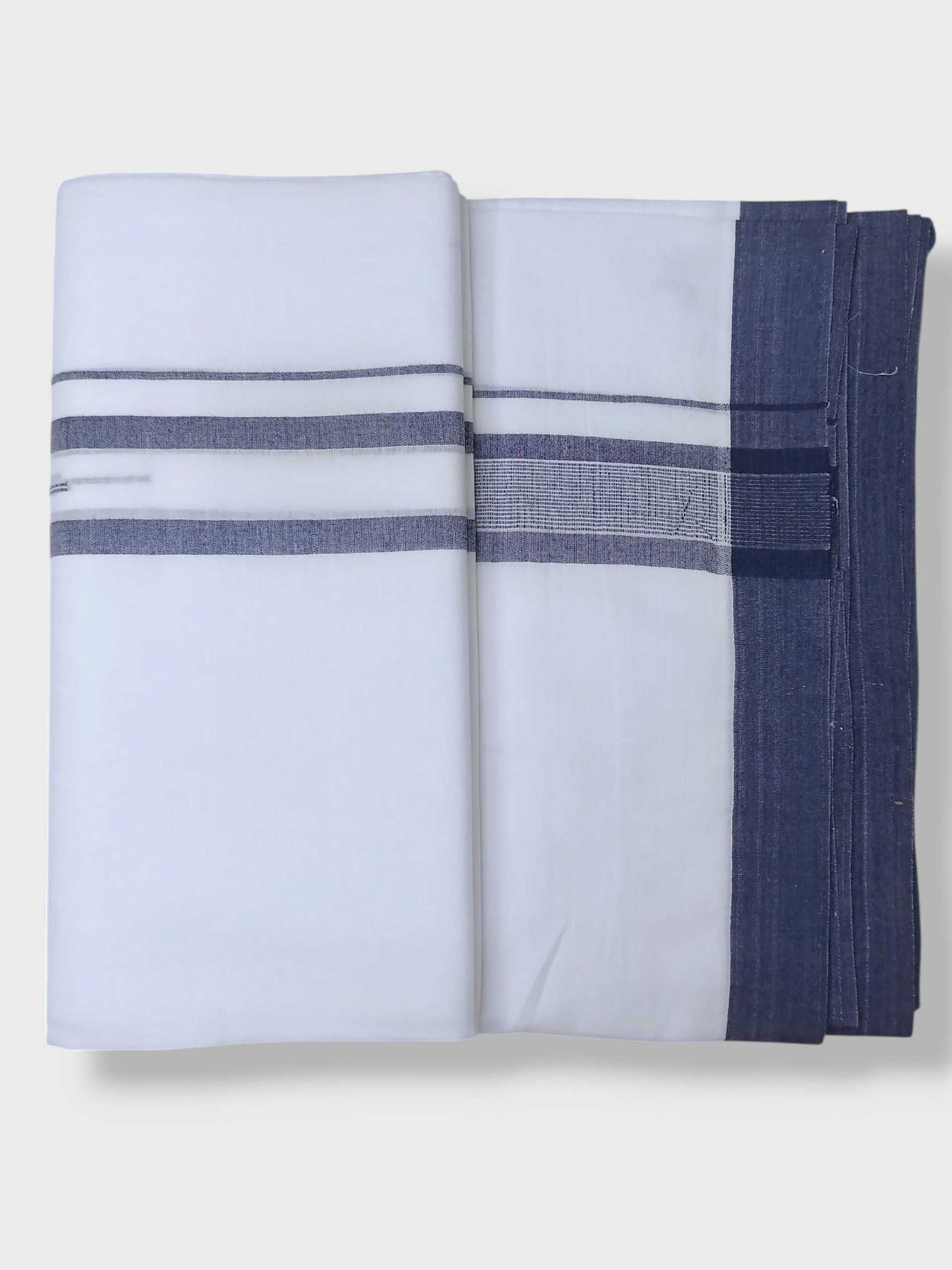 Pure White Cotton Men's Double Dhoti