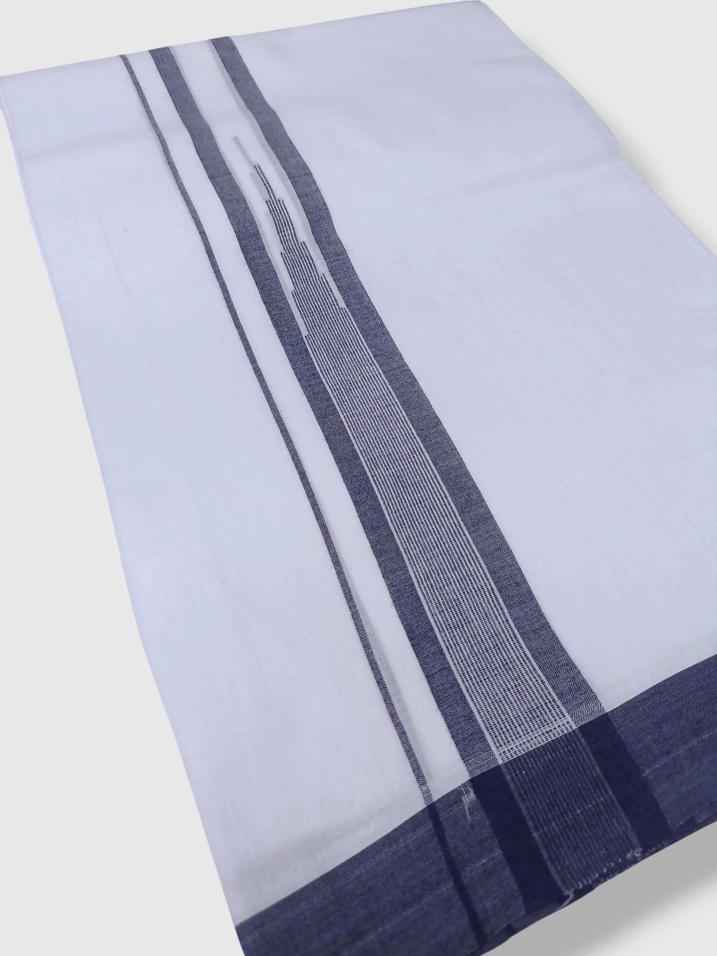 Pure White Cotton Men's Double Dhoti