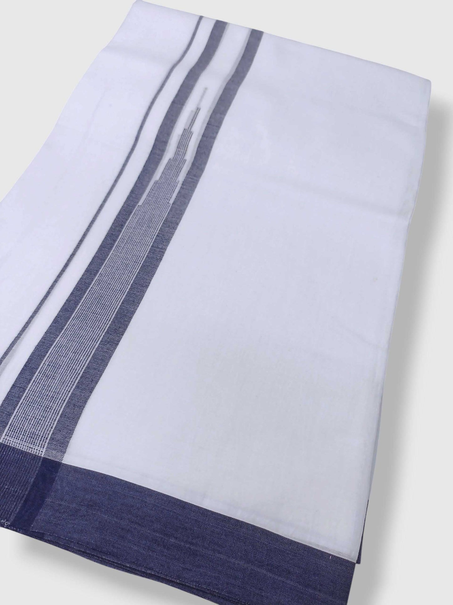 Pure White Cotton Men's Double Dhoti