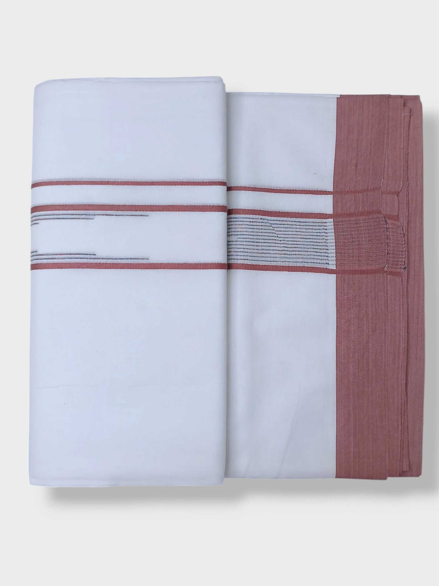 Pure White Cotton Men's Double Dhoti